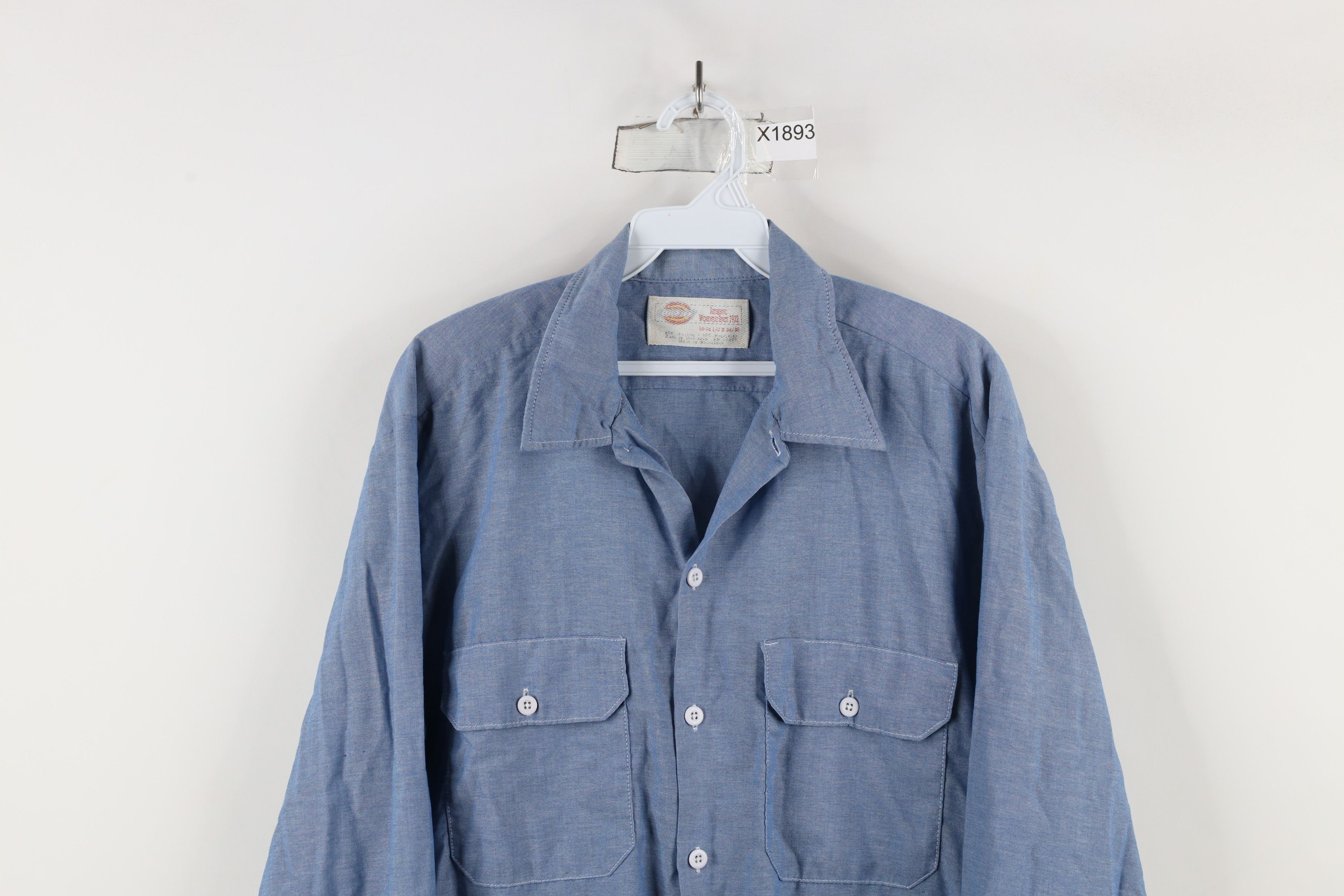 Dickies × Vintage Vintage 90s Dickies Chambray Workwear Button Shirt USA Size US M / EU 48-50 / 2 - 2 Thumbnail