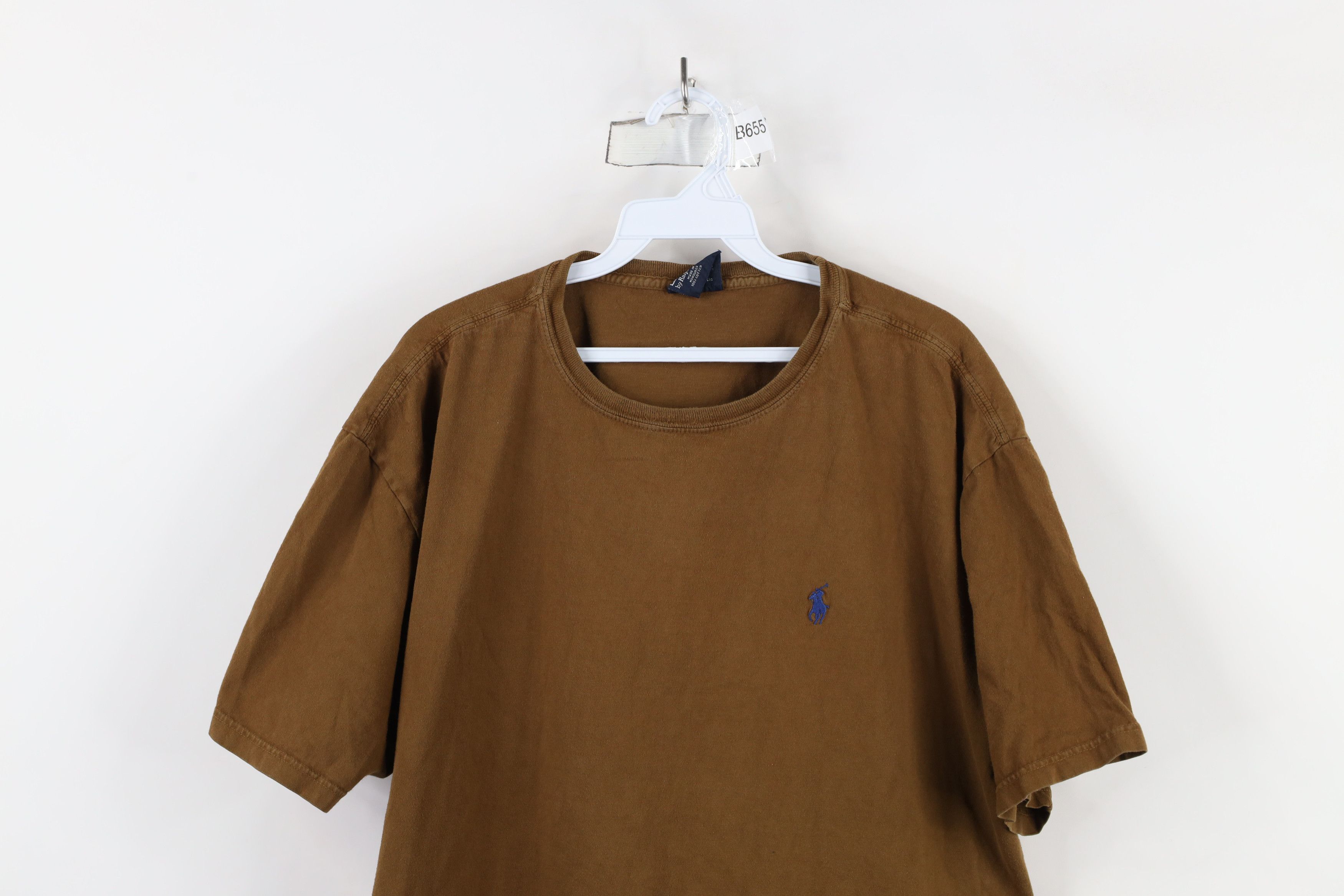Ralph Lauren × Vintage Vintage 90s Ralph Lauren Short Sleeve T-Shirt Cotton Breen Size US XL / EU 56 / 4 - 2 Thumbnail