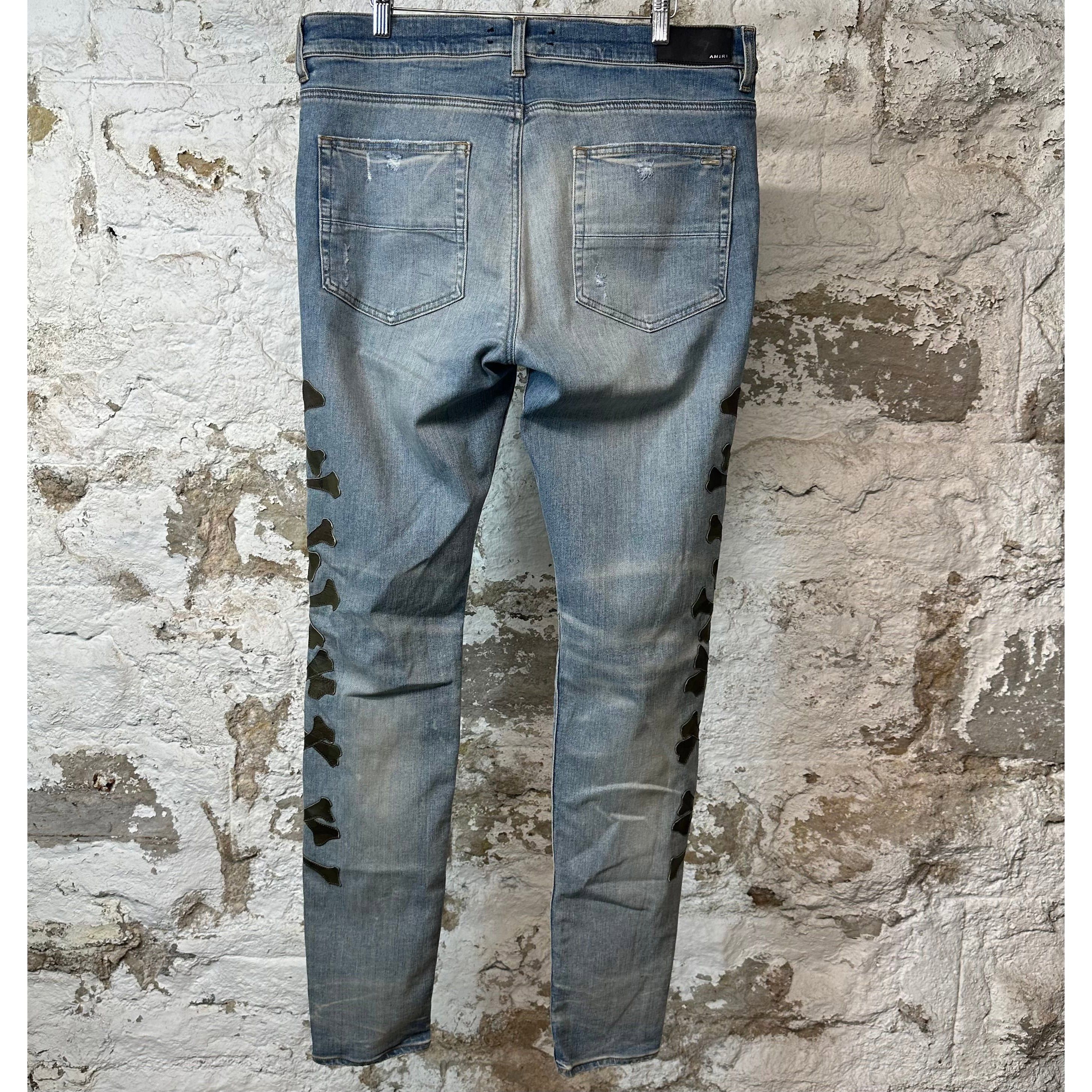 Amiri Amiri Camo Bones Blue Denim Jeans Sz 36 Size US 36 / EU 52 - 2 Thumbnail