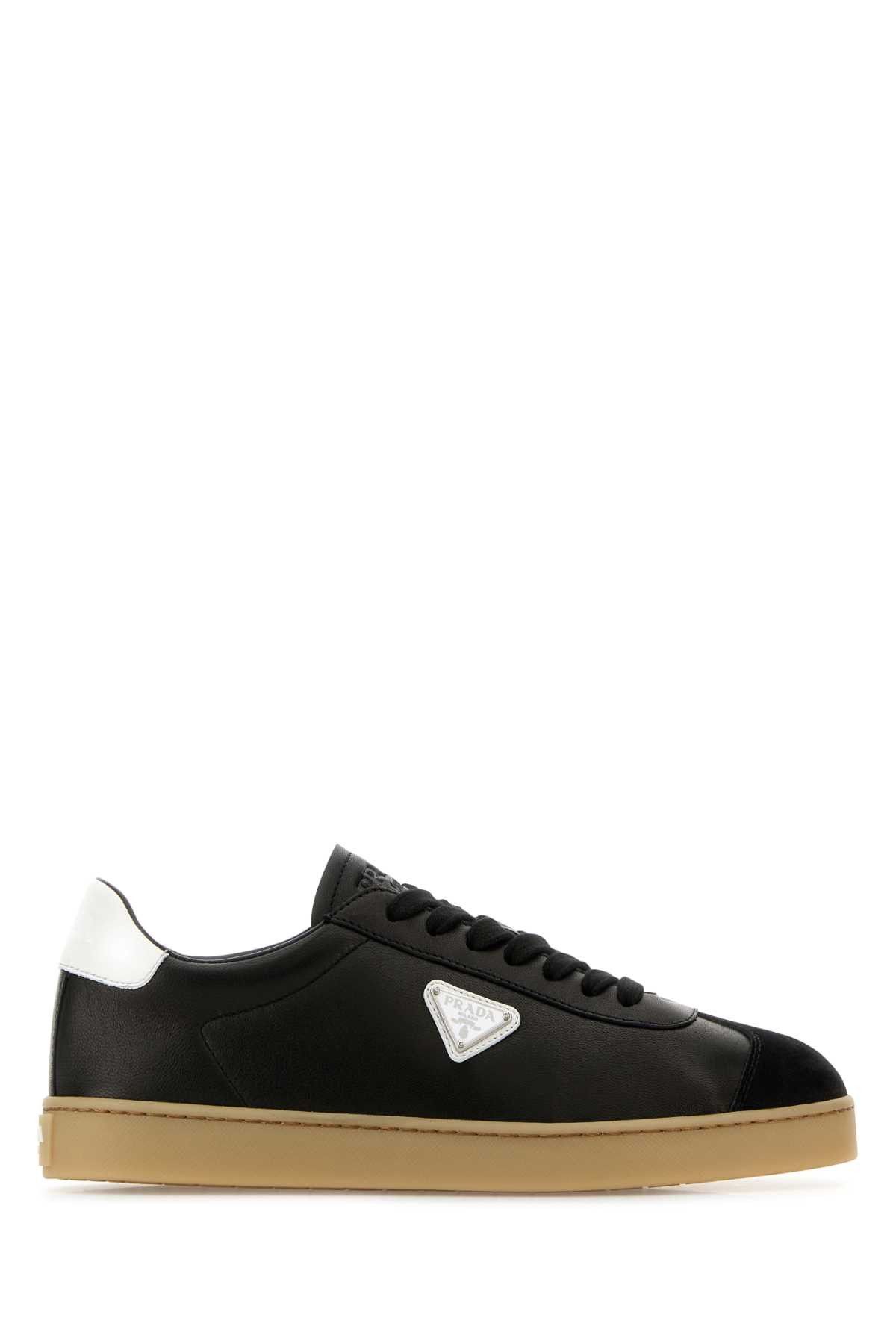 Black Nappa Leather Sneakers