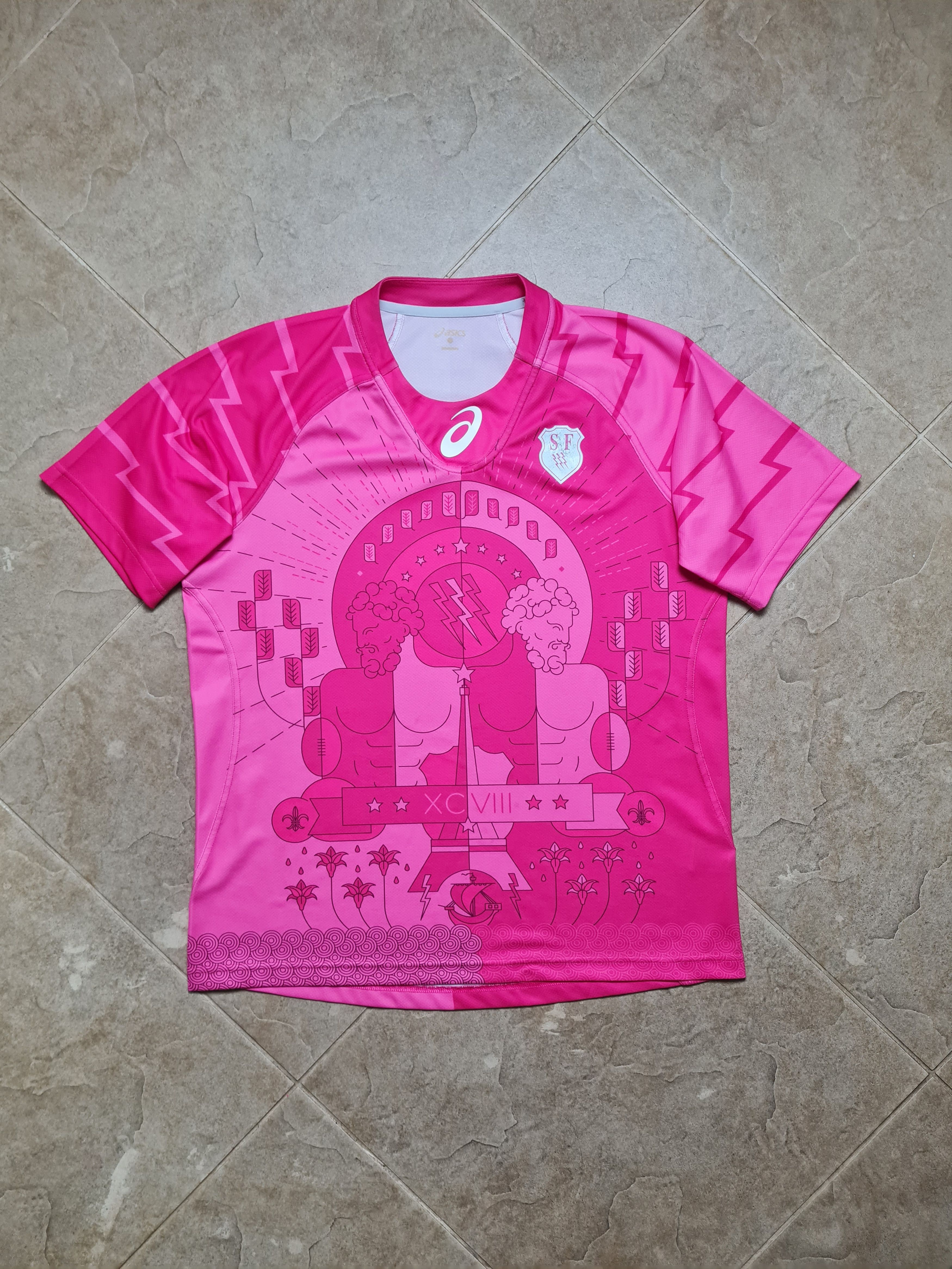 Asics ASICS JERSEY RUGBY STADE FRANCAIS Paris France 2015-16 Size US M / EU 48-50 / 2 - 1 Thumbnail