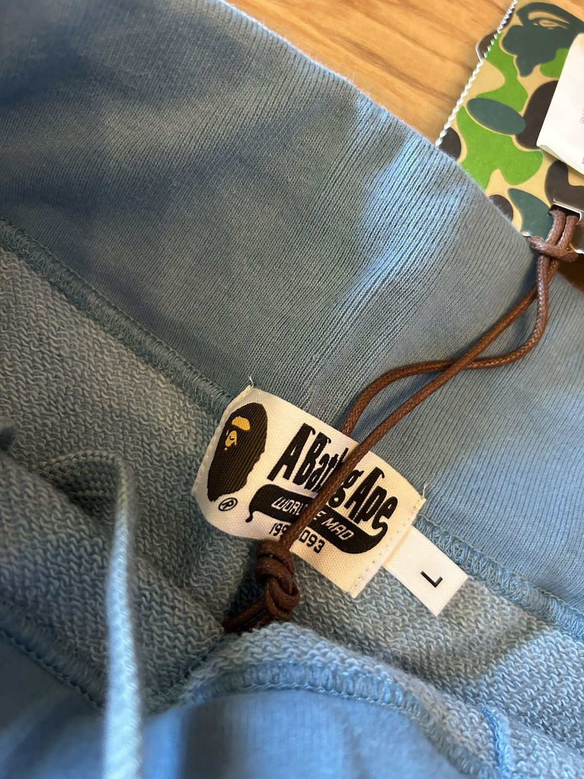 NEW Bape Blue HoneyComb Camo Shark Sweat Shorts