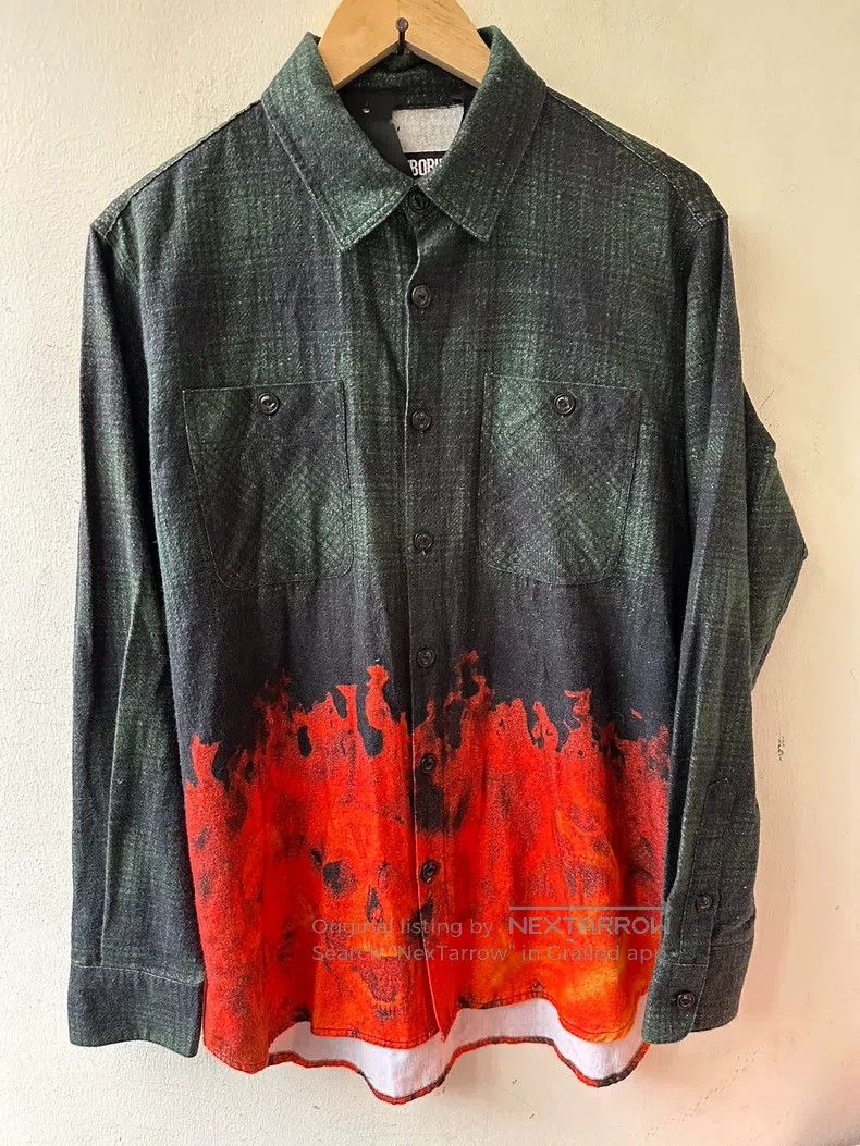 Neighborhood Neighborhood VLONE Co-Branded Flame Shirt Size US S / EU 44-46 / 1 - 1 Thumbnail