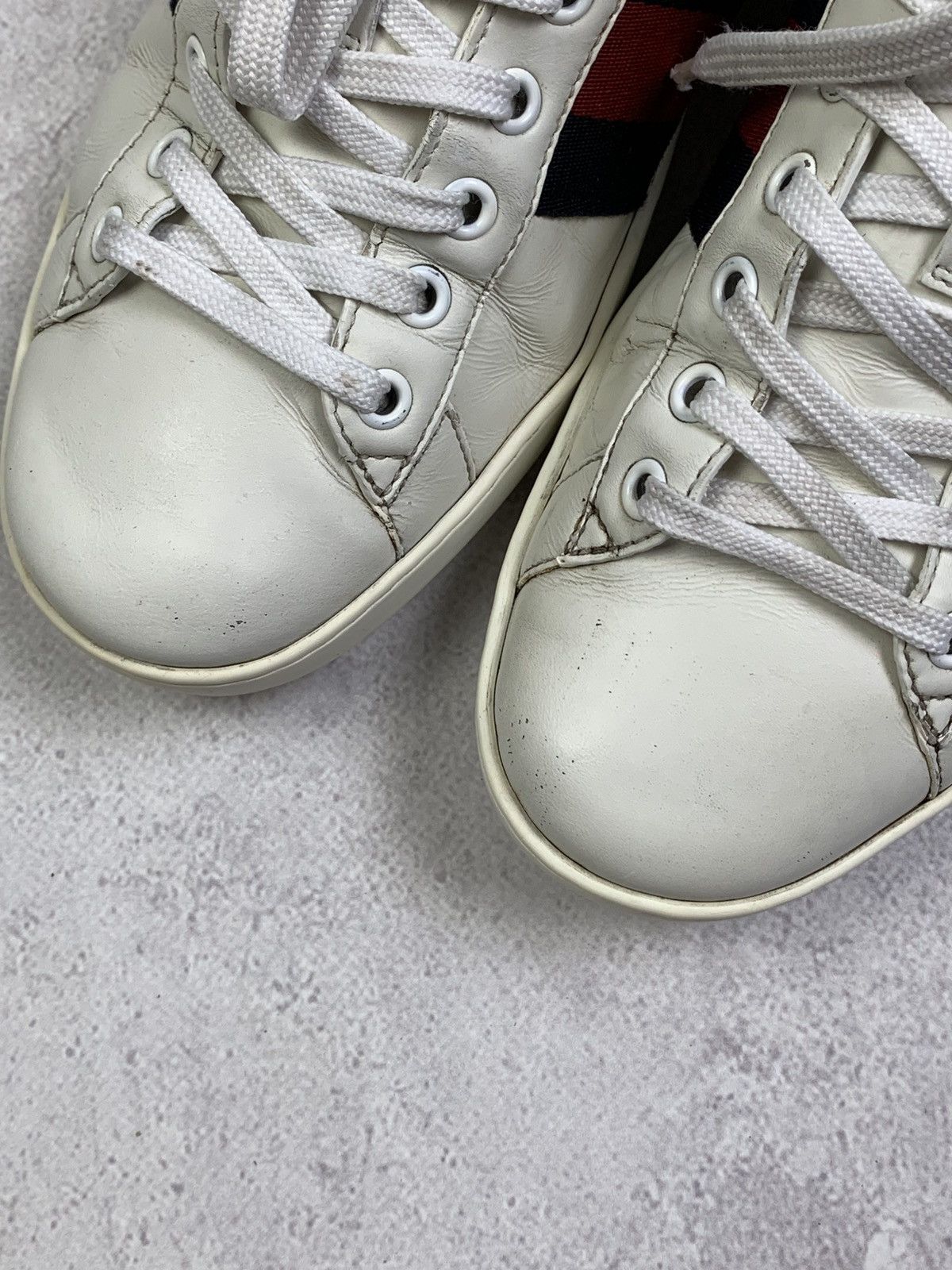 Gucci Gucci Ace White Leather Sneakers with Web Stripe – Size 7 Size US 7.5 / EU 40-41 - 6 Thumbnail