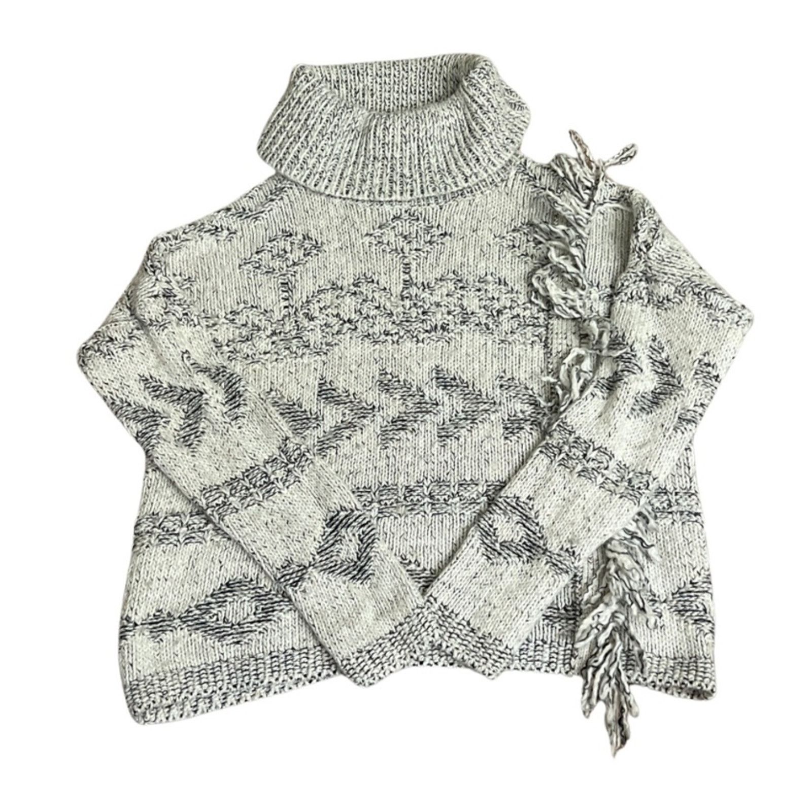 Lucky Brand Lucky Brand Knit Cowl Neck Pullover Fringe Sweater Size S Size S / US 4 / IT 40 - 1 Thumbnail