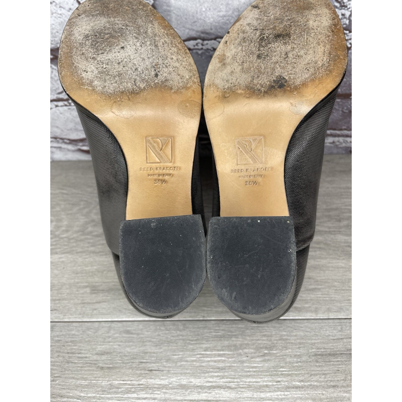 Other REED KRAKOFF Metal Gray Leather Slip On Loafer Heel Shoes Wo Size US 8 / IT 38 - 10 Thumbnail