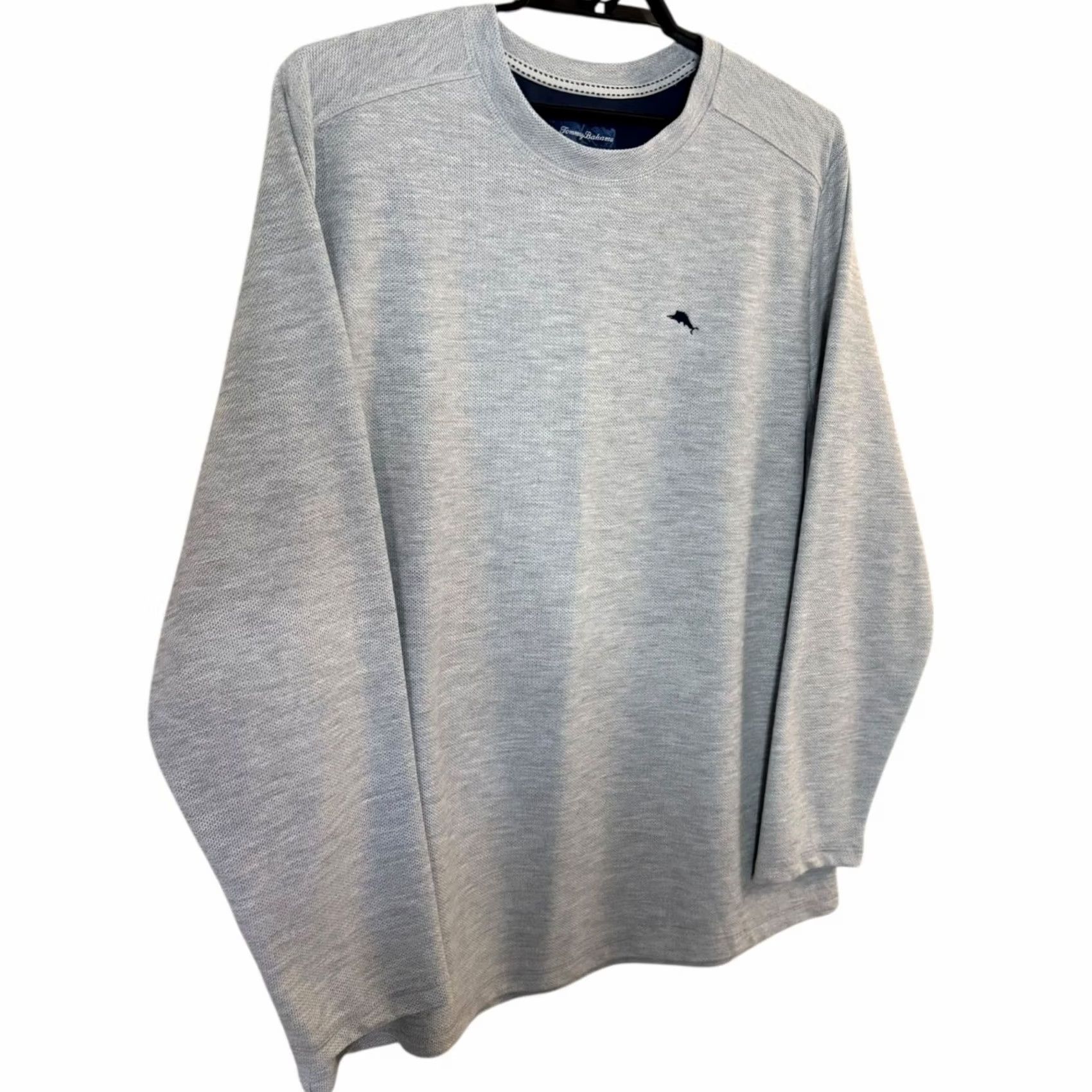 Tommy Bahama Tommy Bahama Textured Crewneck Shirt Gray Men's XL Lounge Long-Sleeve Pullover Size US XL / EU 56 / 4 - 3 Thumbnail