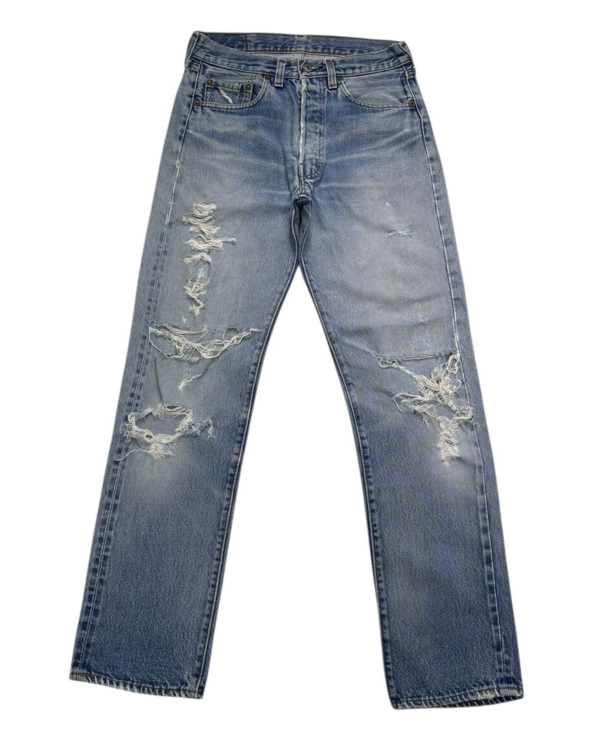 Levi's × Undercover Vintage Levis 501 Selvedge Button No 524 Distressed Denim Size US 28 / EU 44 - 8 Thumbnail