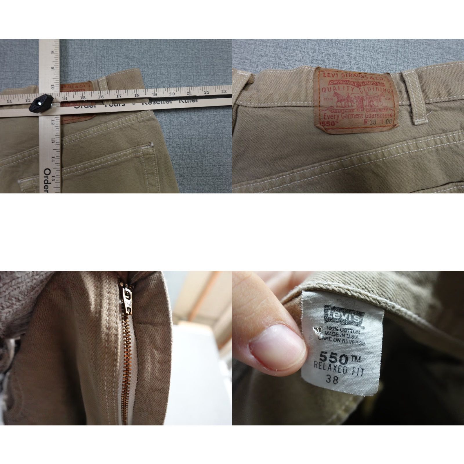Levi's Vintage Levi's 550 Shorts Men 38 Beige Relaxed Fit Chino Light Loose Made in USA Size US 38 / EU 54 - 8 Thumbnail