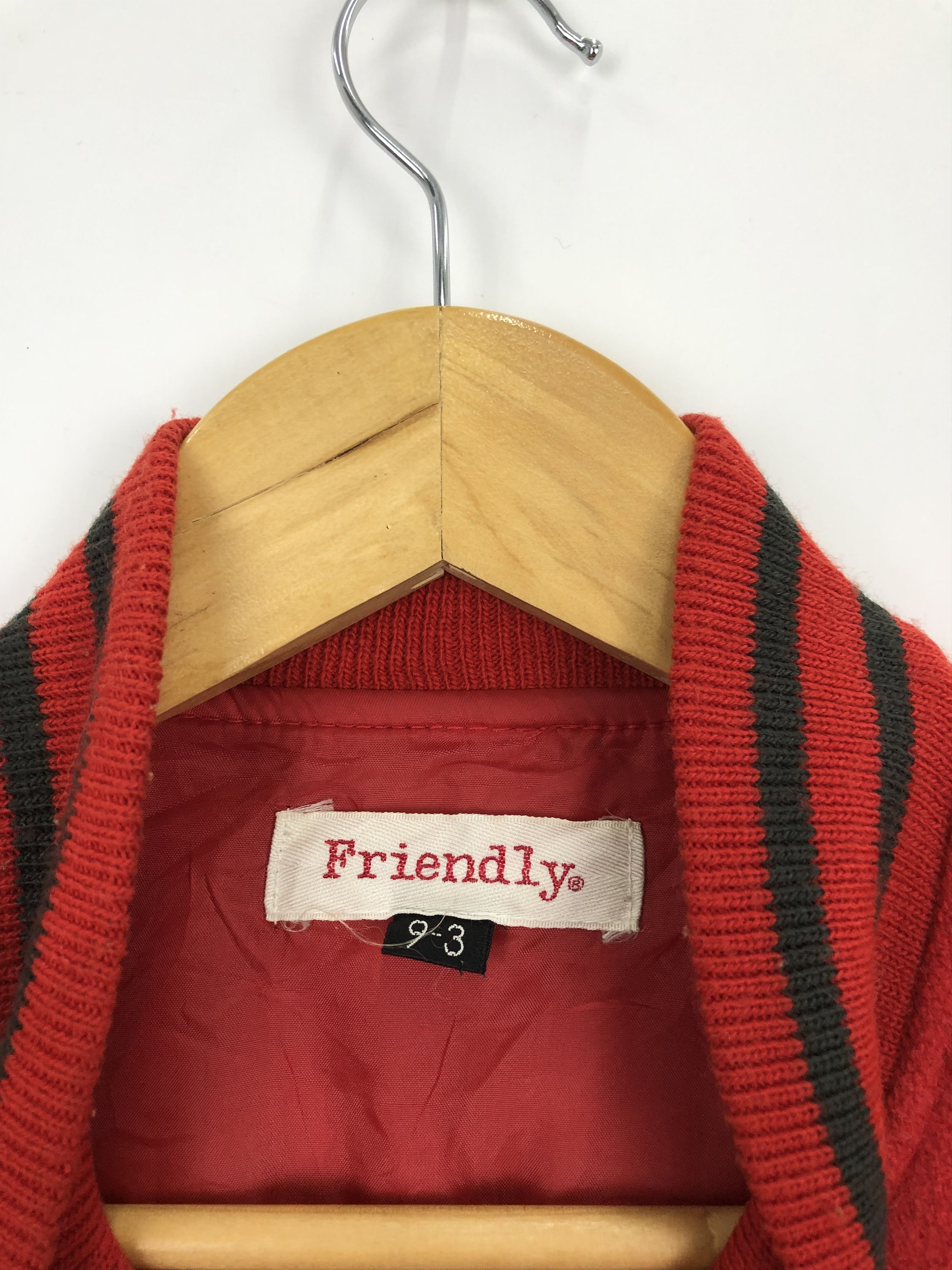 Japanese Brand Vintage 80s Japanese Brand Varsity Wool Jacket Red V0325 Size US M / EU 48-50 / 2 - 6 Thumbnail