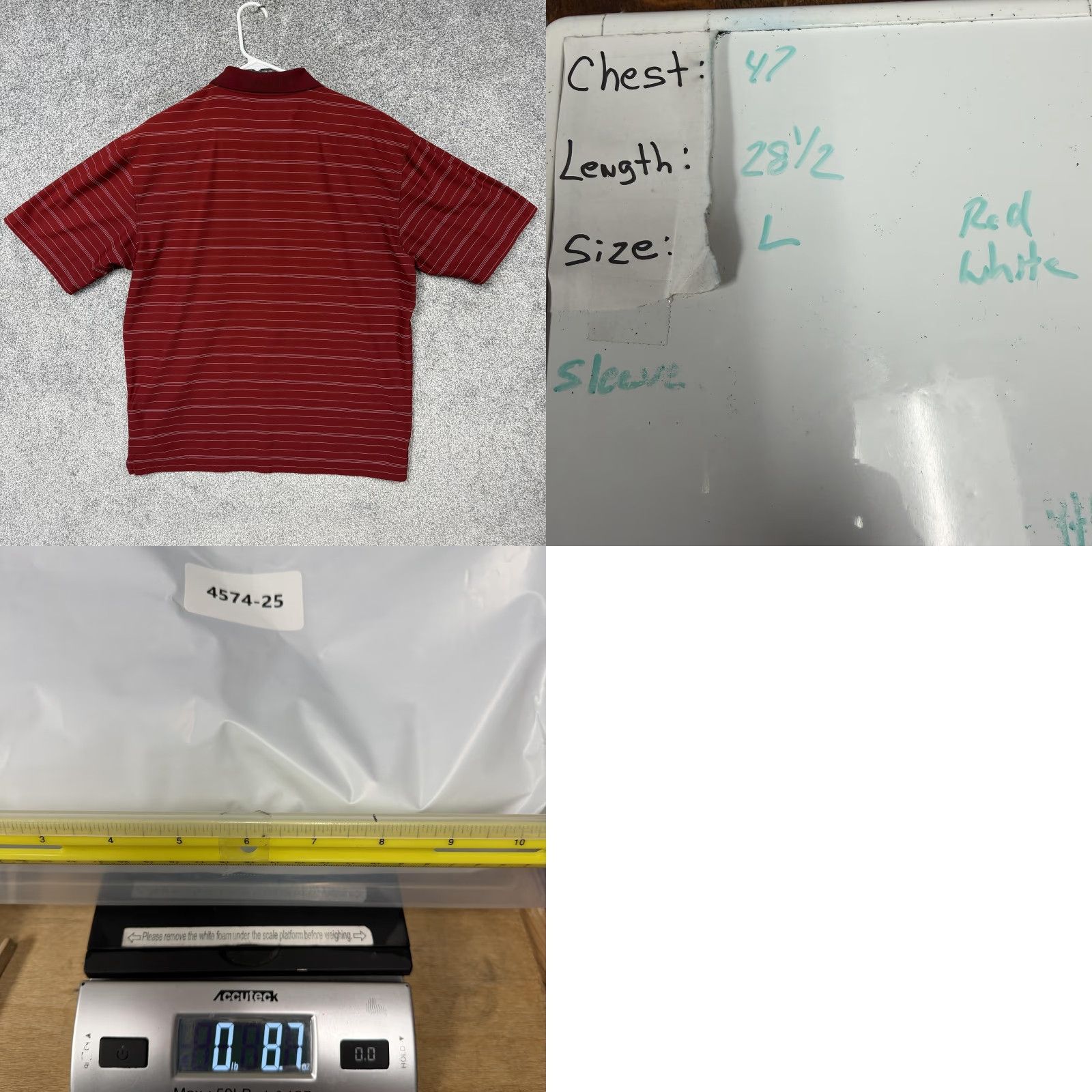 Nike Nike Golf Polo Shirt Mens Large Red White Stripe Knit Regular Fit Dry Performance Size US L / EU 52-54 / 3 - 8 Thumbnail