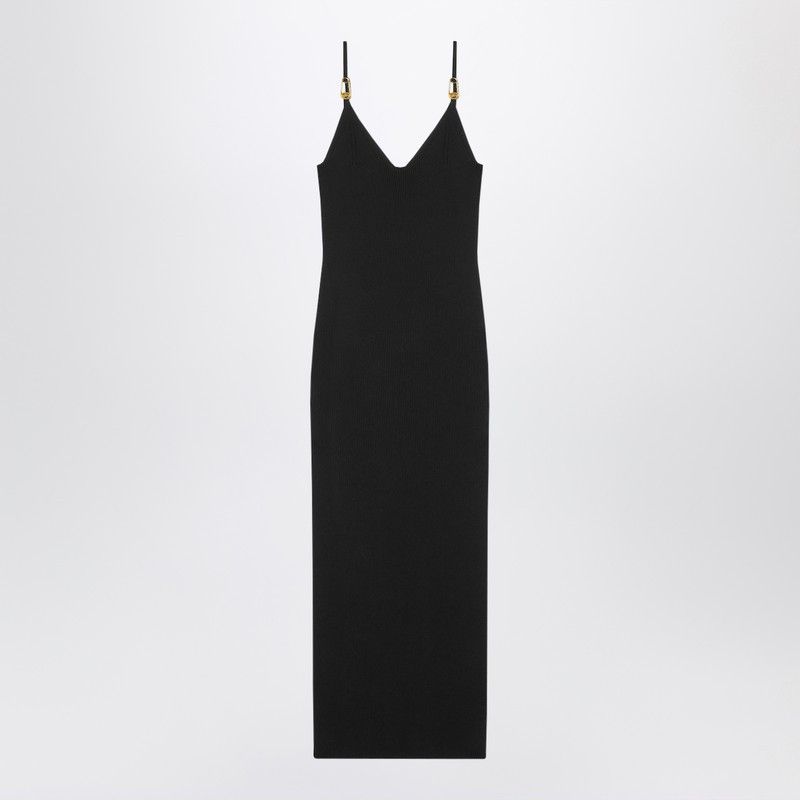 Versace Black Knitted Midi Dress
