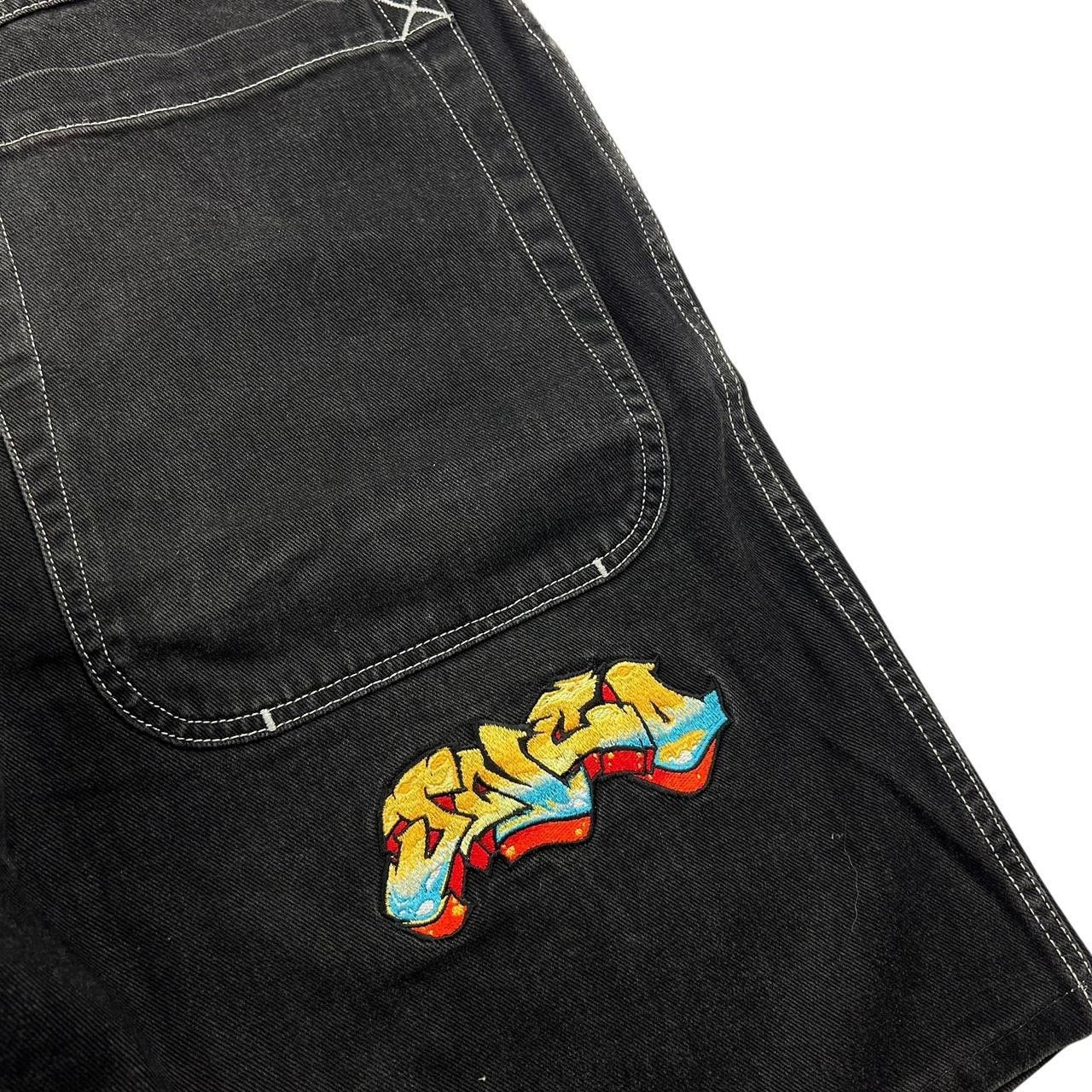 JNCO Vintage Jnco Embroidered Denim Shorts / Jorts - Waist: 34” Size US 34 / EU 50 - 3 Thumbnail