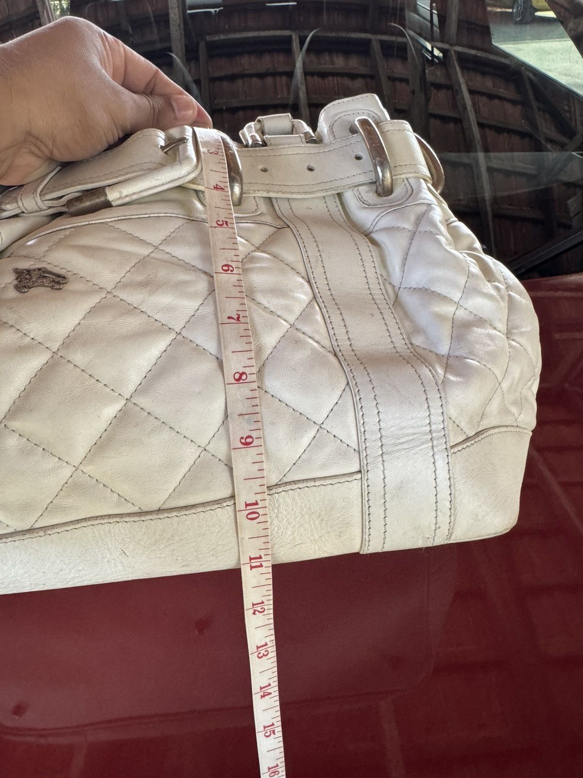 Burberry Burberry Belt White Quilted Leather Tote Bag Size ONE SIZE - 8 Thumbnail