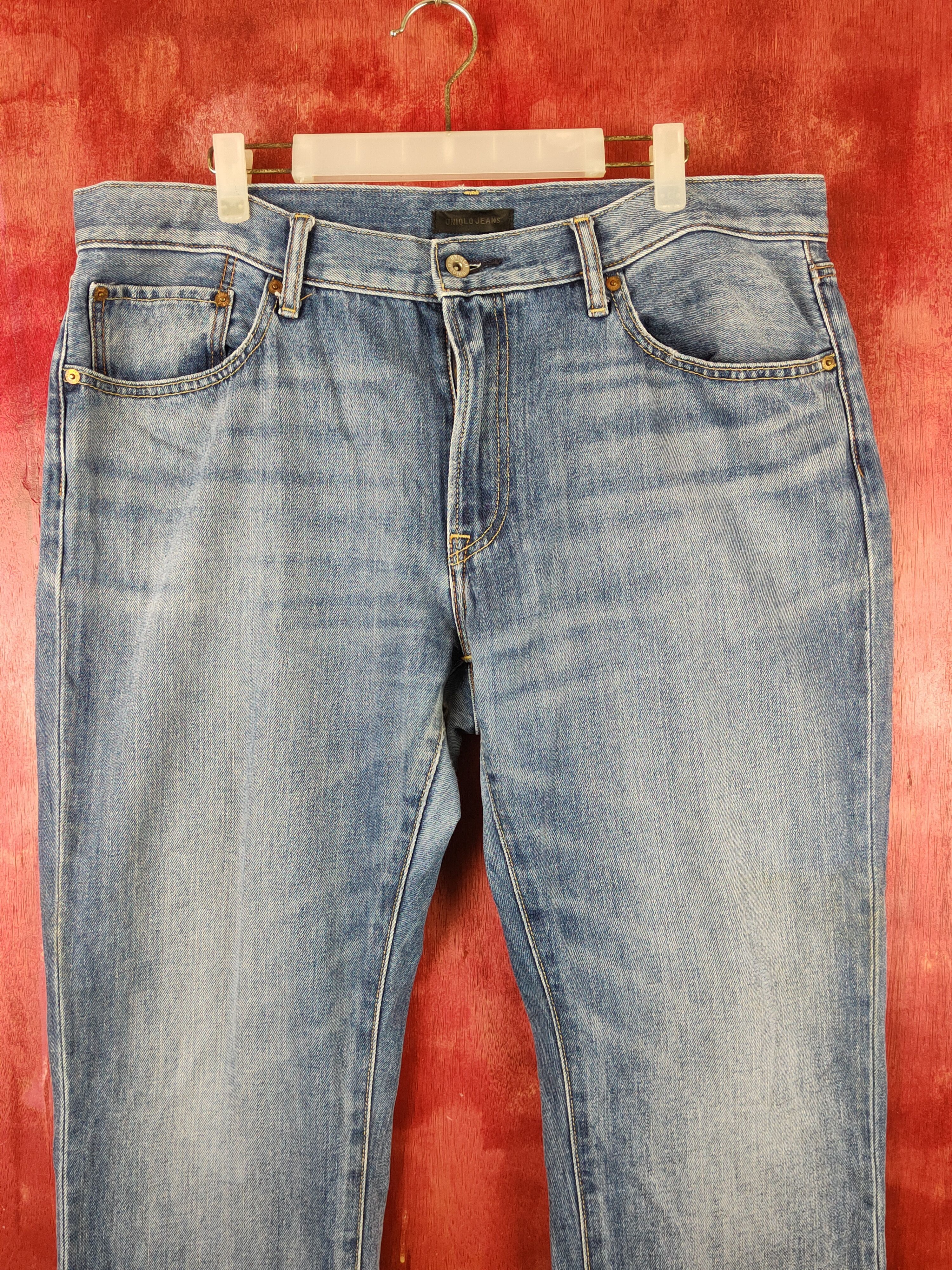 Japanese Brand Uniqlo Blue Distressed Ripped Jeans #S2144 Size US 38 / EU 54 - 2 Thumbnail