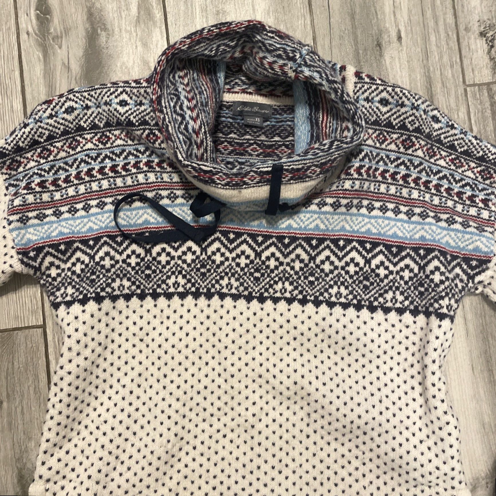 Eddie Bauer Eddie Bauer Sweater Cowl Neck Women's XS Fair Isle Cotton Wool Blend Pullover Knit Long Sleeve Multicolor Ski Outdoor Classic Mens? Size XS / US 0-2 / IT 36-38 - 2 Thumbnail