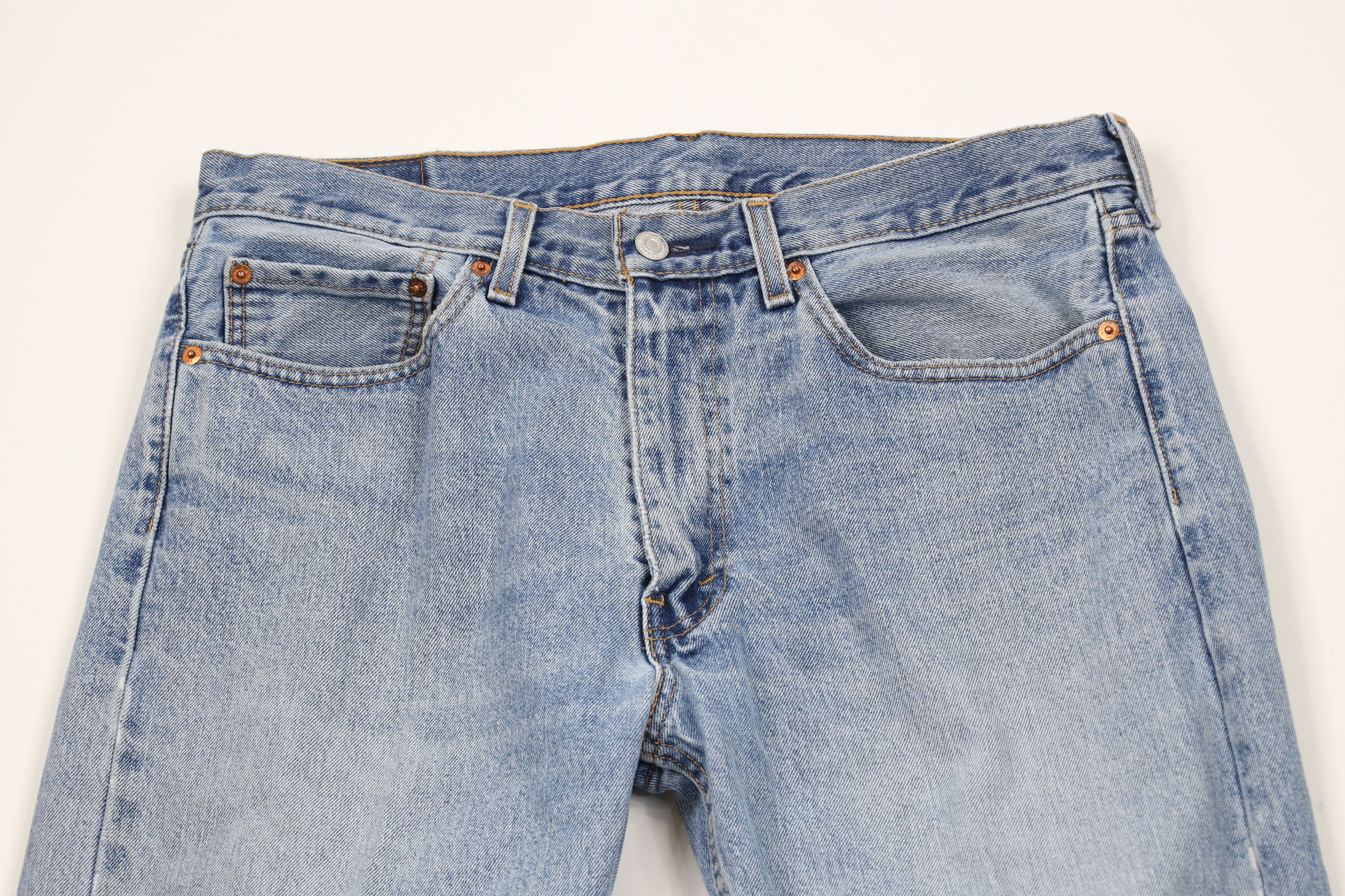 Levi's × Vintage Vintage Y2K Levis 505 Regular Fit Denim Jeans Blue Cotton Size US 35 - 2 Thumbnail