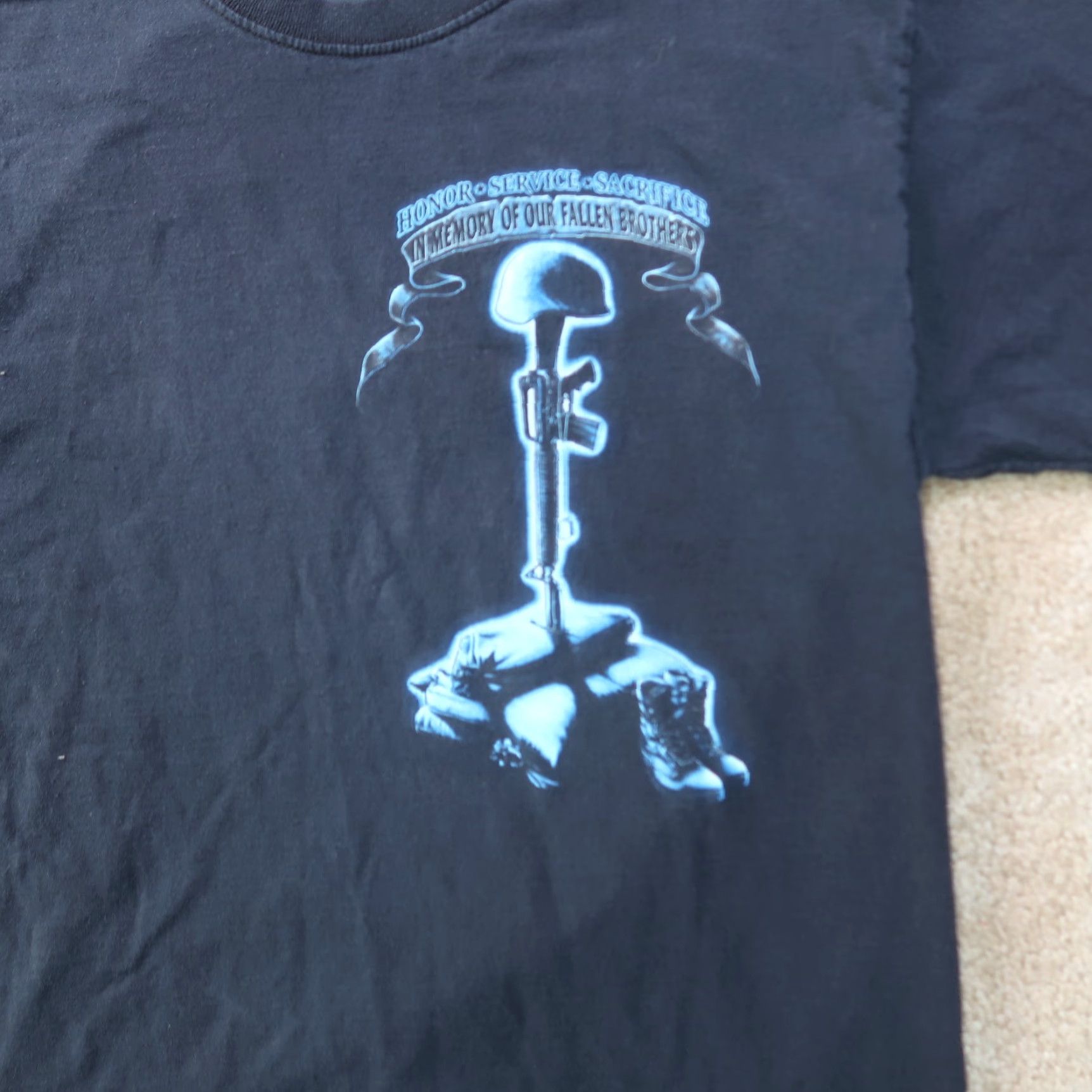 Fruit Of The Loom USMC Short Sleeve T Shirt Men’s Large Black Graphic Print Crew Neck Cotton Blend - Fruit of the Loom, Men’s Shirt Size US L / EU 52-54 / 3 - 3 Thumbnail