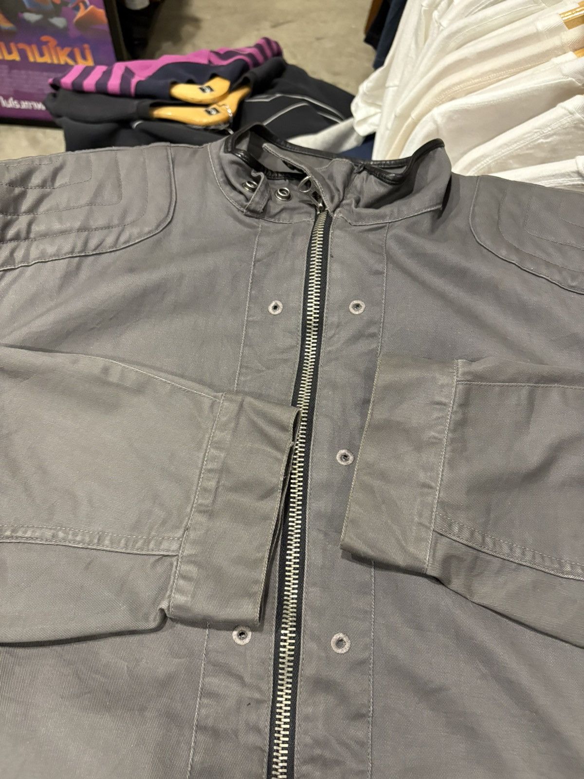 Nautica Vintage Y2K Nautica Charcoal Quilted Moto Jacket Size US XL / EU 56 / 4 - 8 Thumbnail
