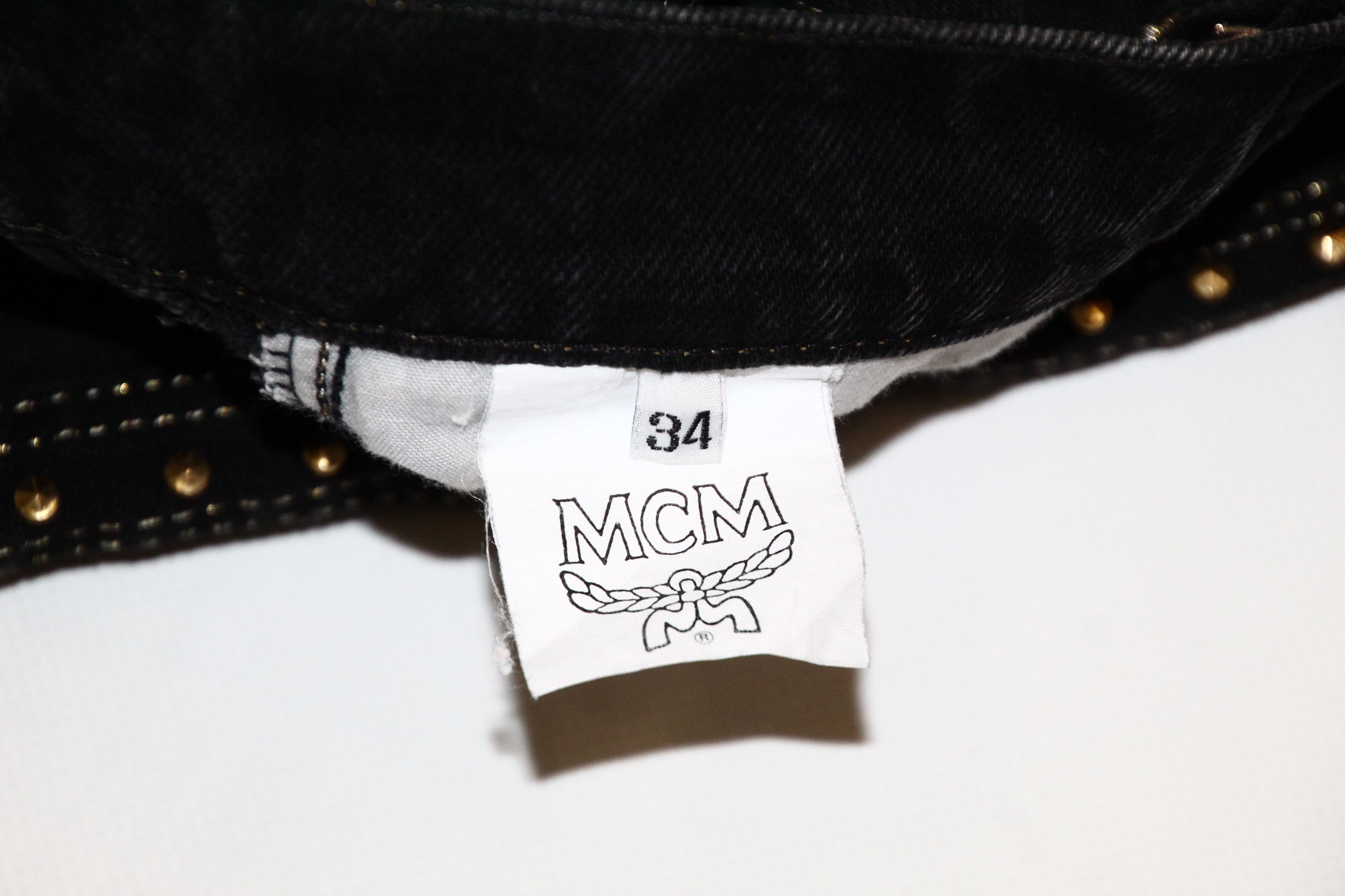 MCM RARE🔥90's MCM Studded Gold Taper Baggy Jeans Size US 32 / EU 48 - 13 Thumbnail