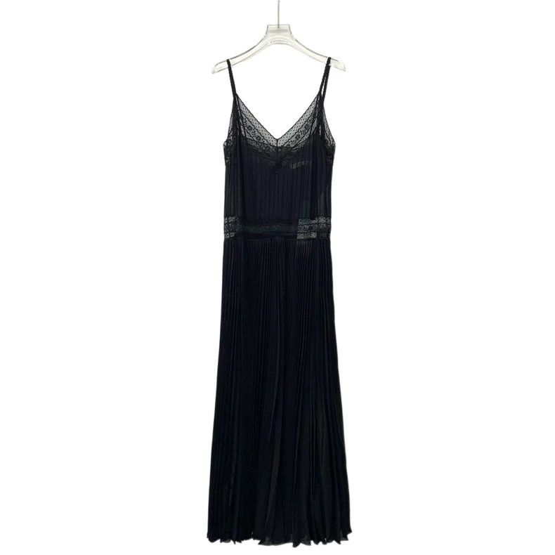 Dior Dior Black mulberry silk lace stitching pleated suspender Size XS / US 0-2 / IT 36-38 - 1 Thumbnail