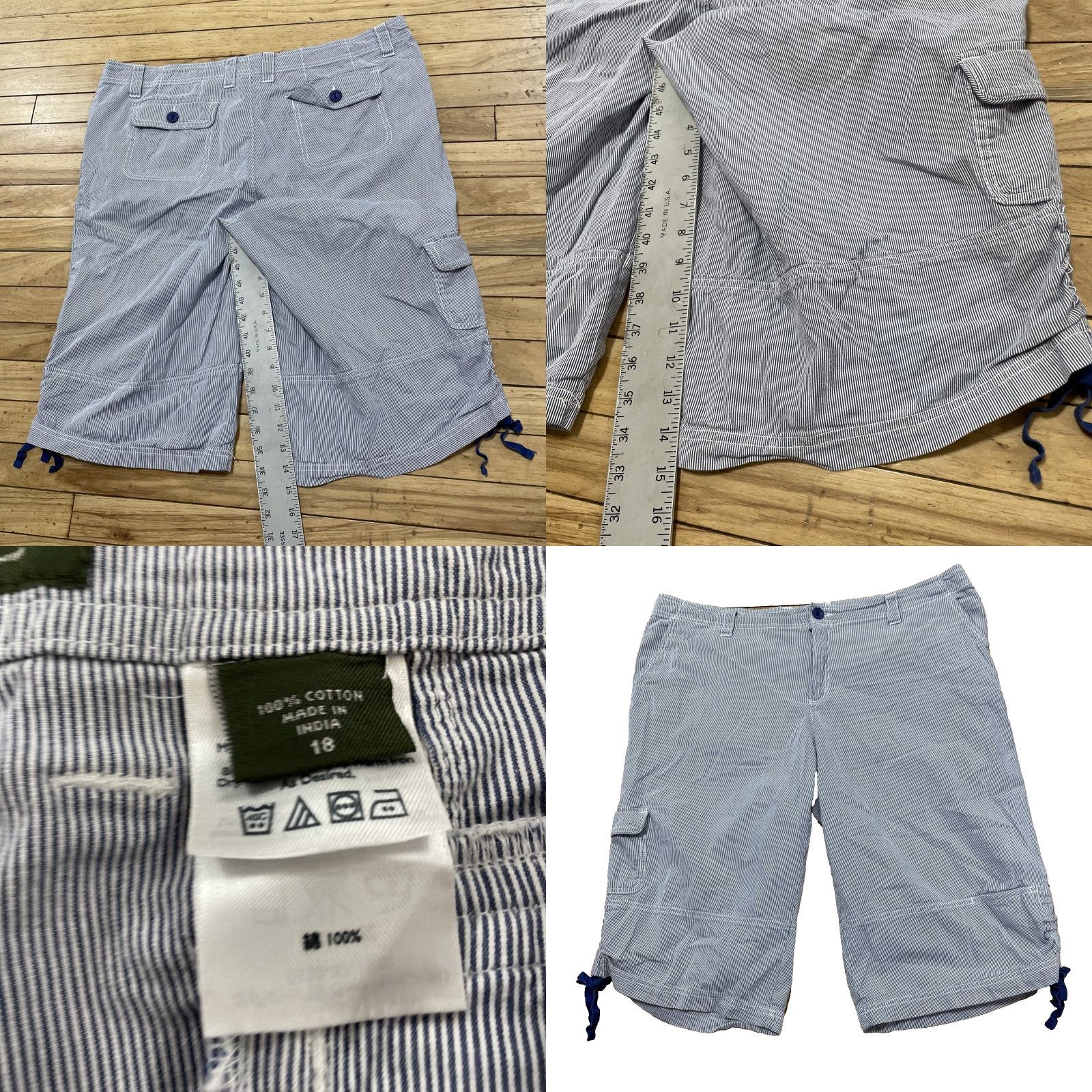 Eddie Bauer VINTAGE Eddie Bauer Bermuda Shorts Women 18 40x15 Blue White Yacht Old Money Striped Bermuda Shorts Womens 18 Blue White Preppy Old Money Size 40" / US 18 - 8 Thumbnail
