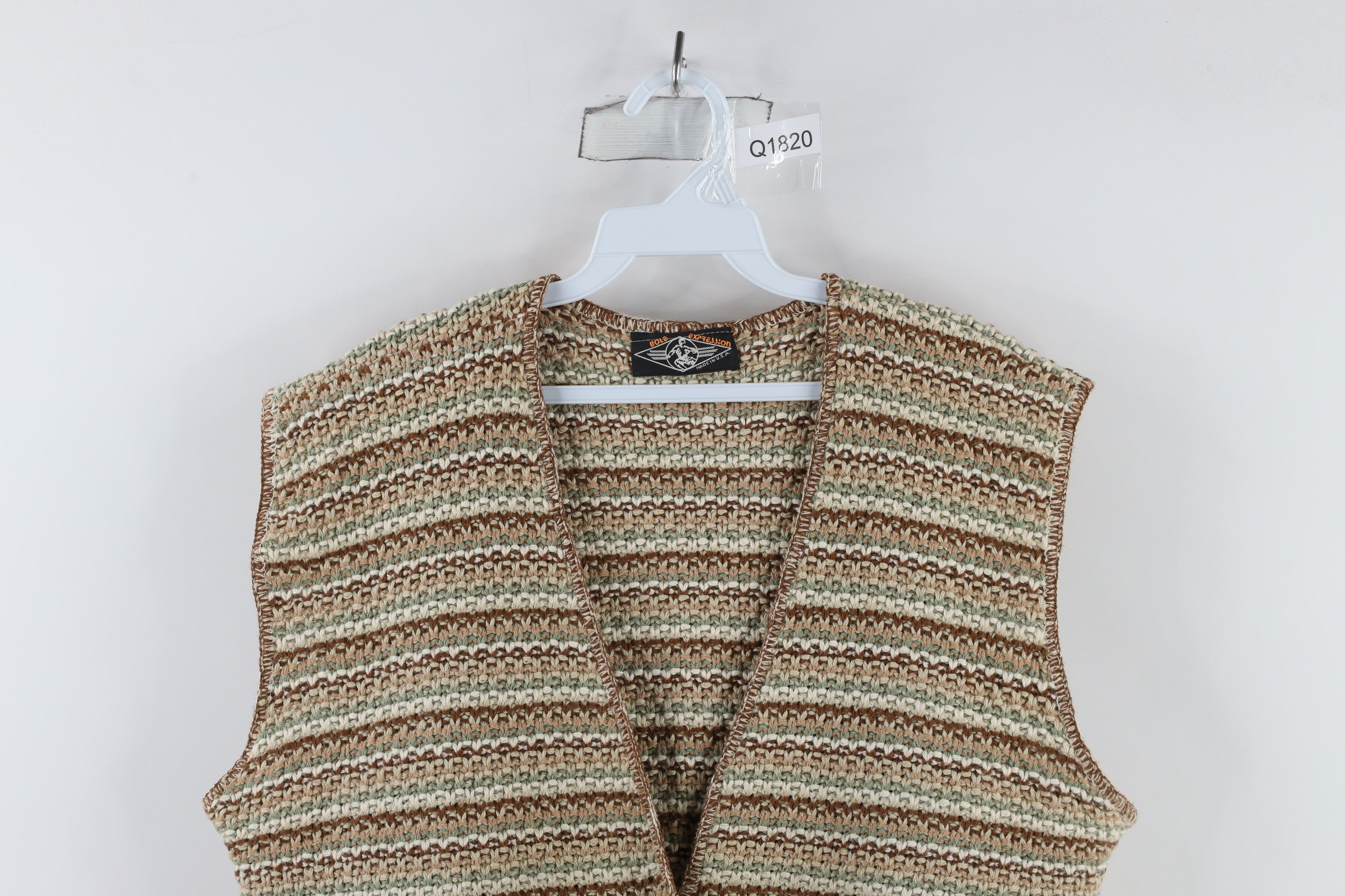 Vintage Vintage 90s Streetwear Tone Knit Cardigan Sweater Vest USA Size XL / US 12-14 / IT 48-50 - 2 Thumbnail