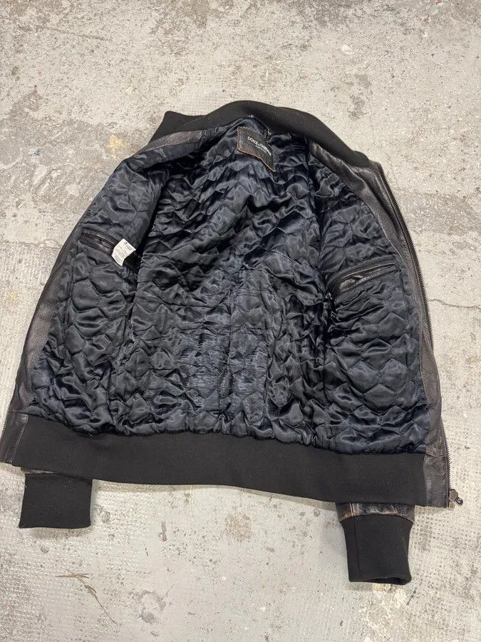 Dolce & Gabbana 2000s Dolce & Gabbana Faded Brown Leather Zip Jacket Size US S / EU 44-46 / 1 - 8 Thumbnail