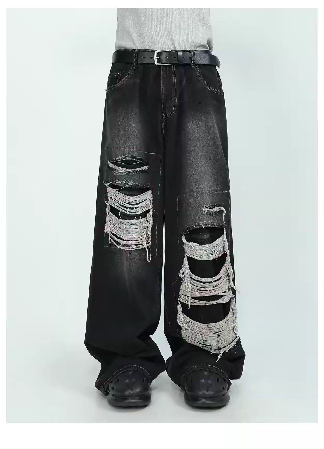 Japanese Brand × Jean Vintage Distressed Wide Leg Denim Size US 31 - 2 Thumbnail