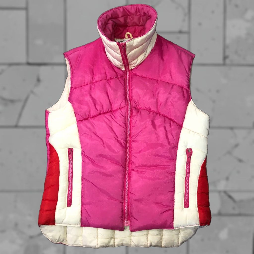 Vintage Compass Point Womens Pink Full Zip Puffer Style Vest M Vest Size M / US 6-8 / IT 42-44 - 1 Thumbnail