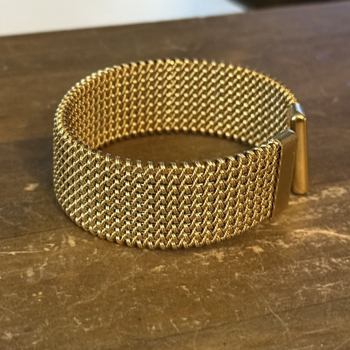 Other Gold tone woven mesh cuff bangle bracelet Size ONE SIZE - 6 Thumbnail