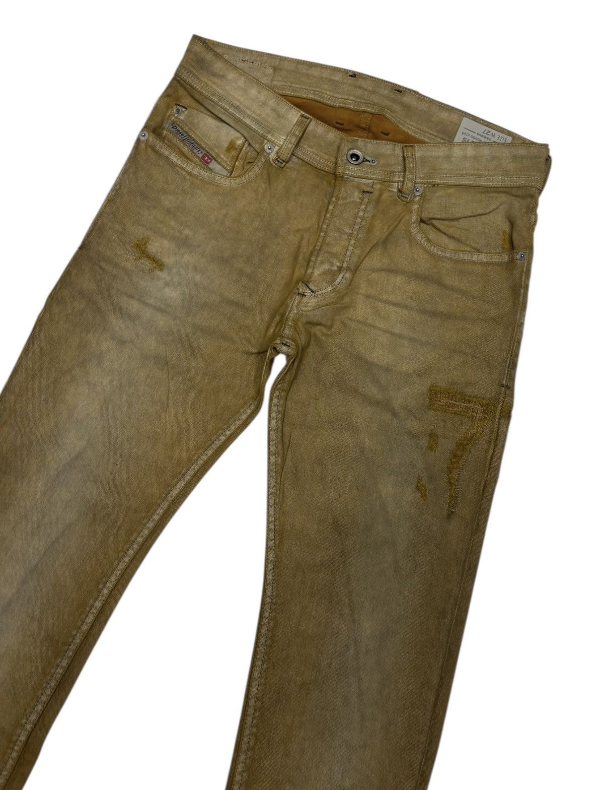 Diesel 💥Diesel Vintage Slim Skinny Distressed Jeans Tan Fade Size US 28 / EU 44 - 3 Thumbnail