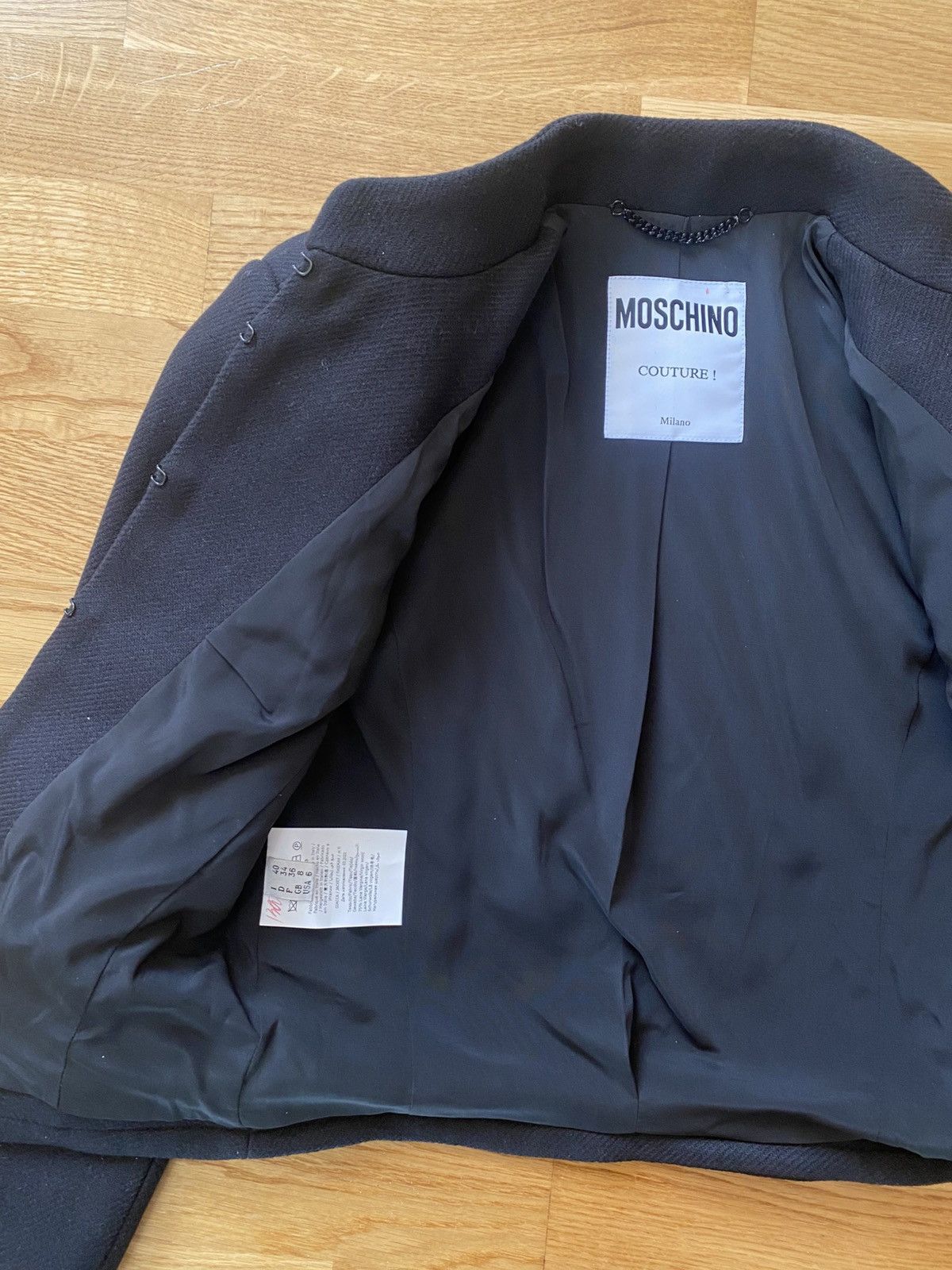 Moschino Moschino Couture Black Wool Military Band Napoleon Jacket Size XS / US 0-2 / IT 36-38 - 5 Thumbnail