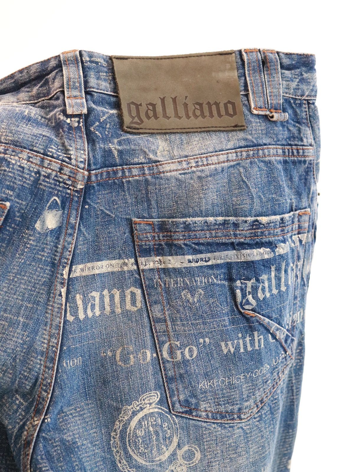 John Galliano Galliano Newspaper Denim Size US 33 - 4 Thumbnail