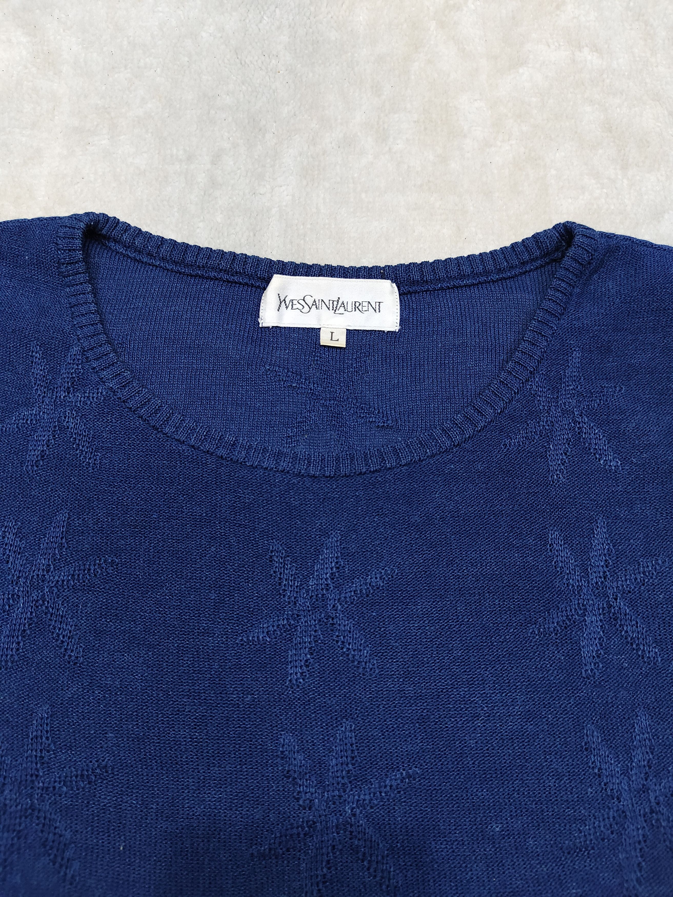 Yves Saint Laurent 80s Yves Saint Laurent Sea Star Pattern Knitted Size L / US 10 / IT 46 - 7 Thumbnail