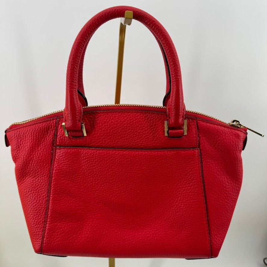 Michael Kors Michael Kors Riley Red Studded Leather Satchel MK Charm Bag Size ONE SIZE - 7 Thumbnail