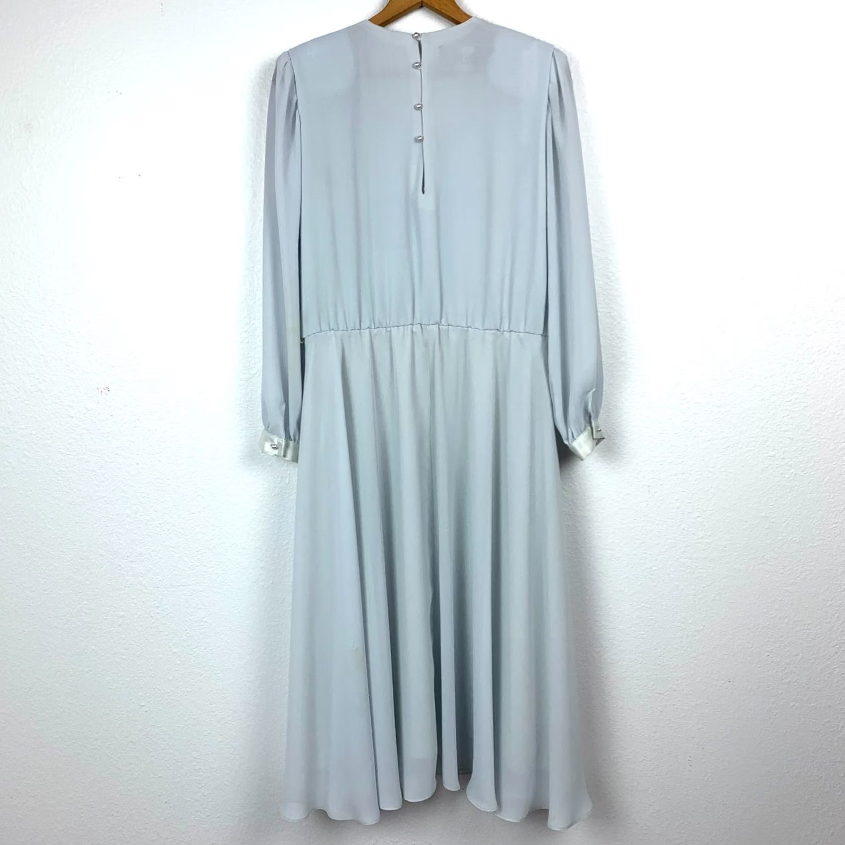 Vintage VINTAGE Ursula of Switzerland Blue Sheer Lace Polyester Dress Twee 8 Petite Size M / US 6-8 / IT 42-44 - 4 Thumbnail