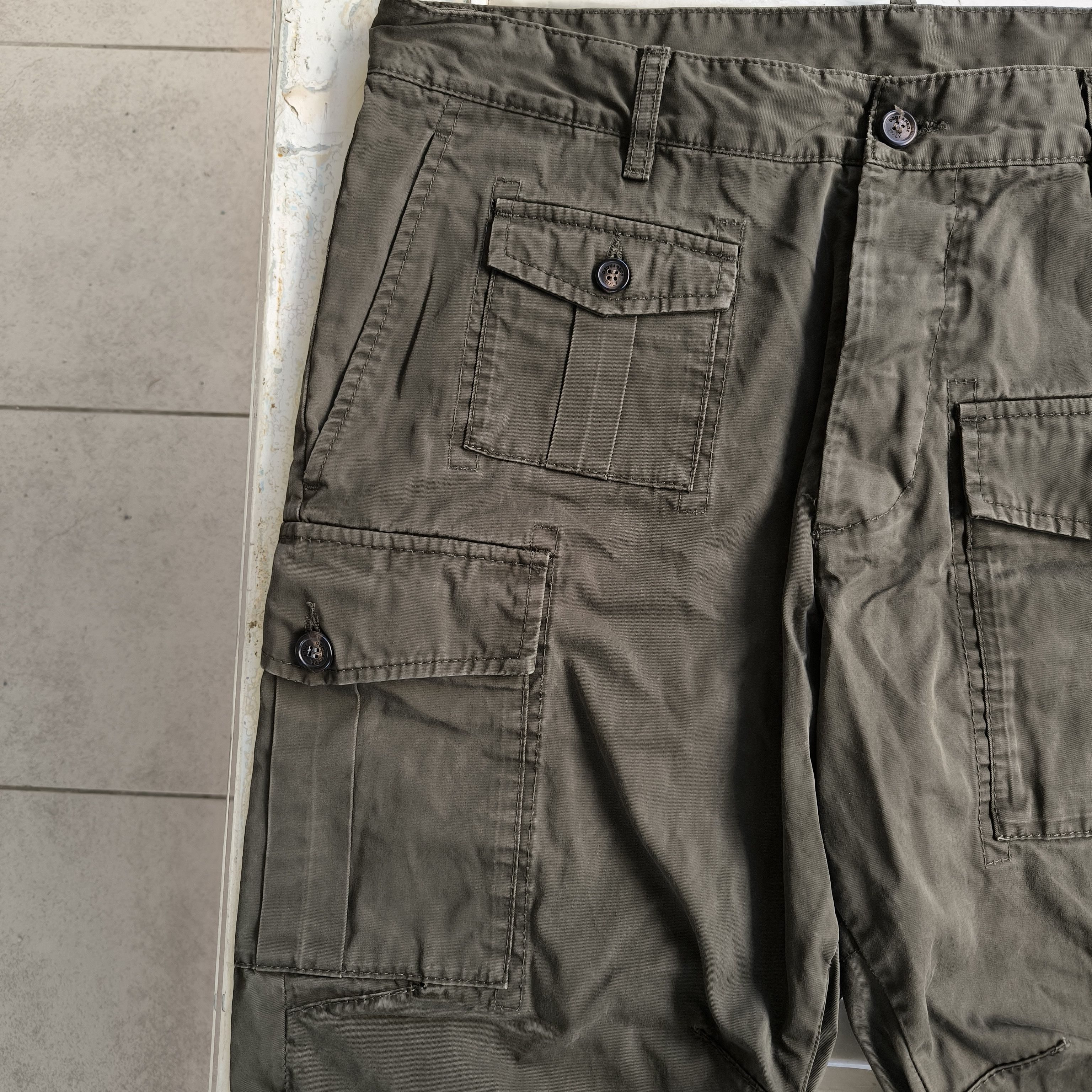 Dsquared2 DSQUARED2 Sexy Cargo Utility Pants Olive Green S74KB0016 Size US 36 / EU 52 - 4 Thumbnail