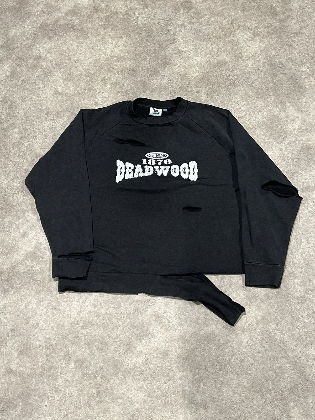 Vintage Thrashed Distressed Deadwood Sweatshirt Size US L / EU 52-54 / 3 - 3 Thumbnail