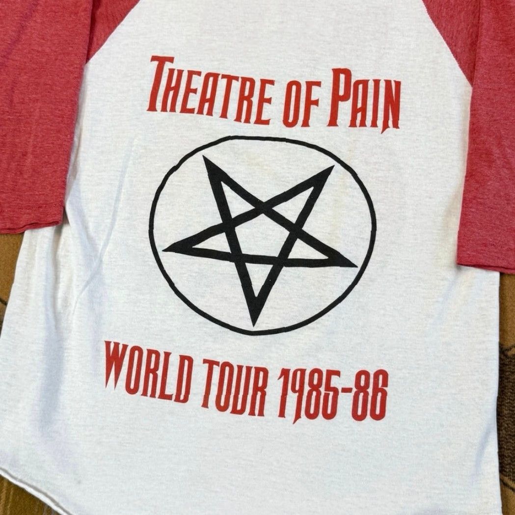 Vintage VINTAGE Motley Crue Theatre Of Pain Tour T-Shirt 80s Small Mens White 3/4 Sleeve Rock Music Band Size US S / EU 44-46 / 1 - 6 Thumbnail