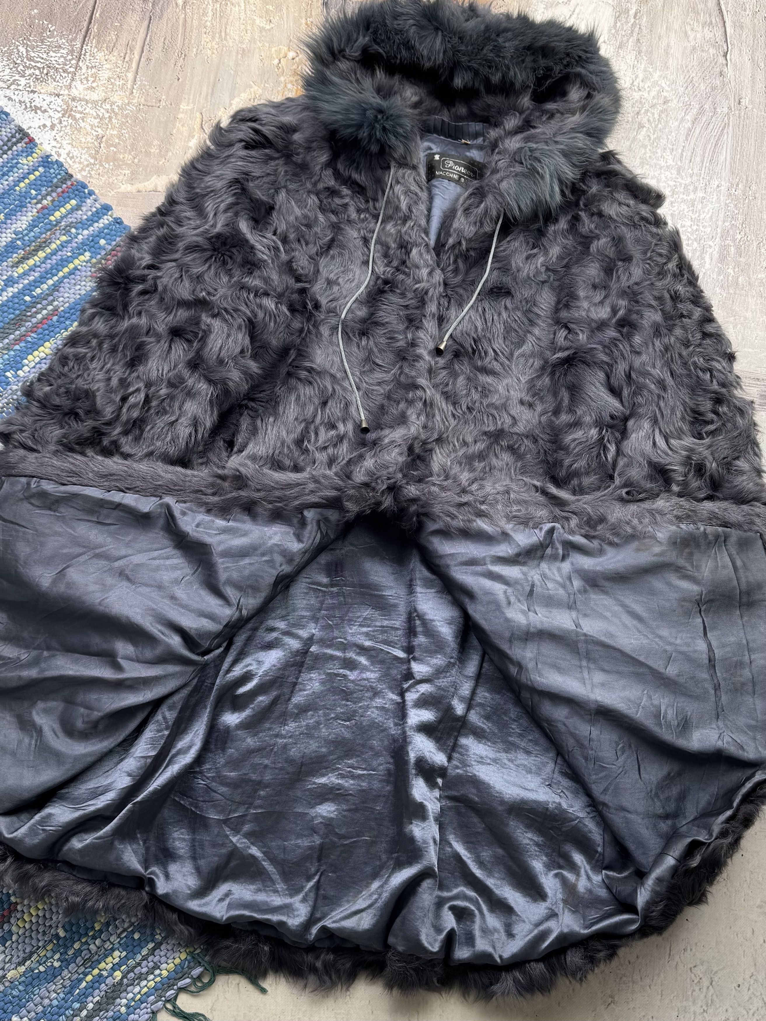 Vintage Real Fur Hooded Coat A723D15