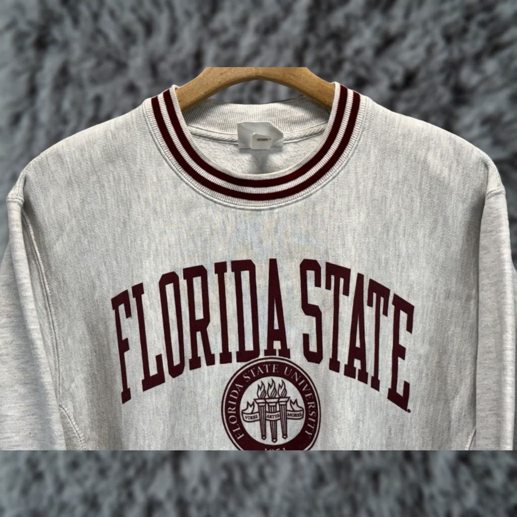 Champion Champion Reverse Weave Sweatshirt Florida State University FSU Crewneck Medium Unisex Adults Gray Cotton Blend Heavyweight Logo" Size US M / EU 48-50 / 2 - 1 Thumbnail