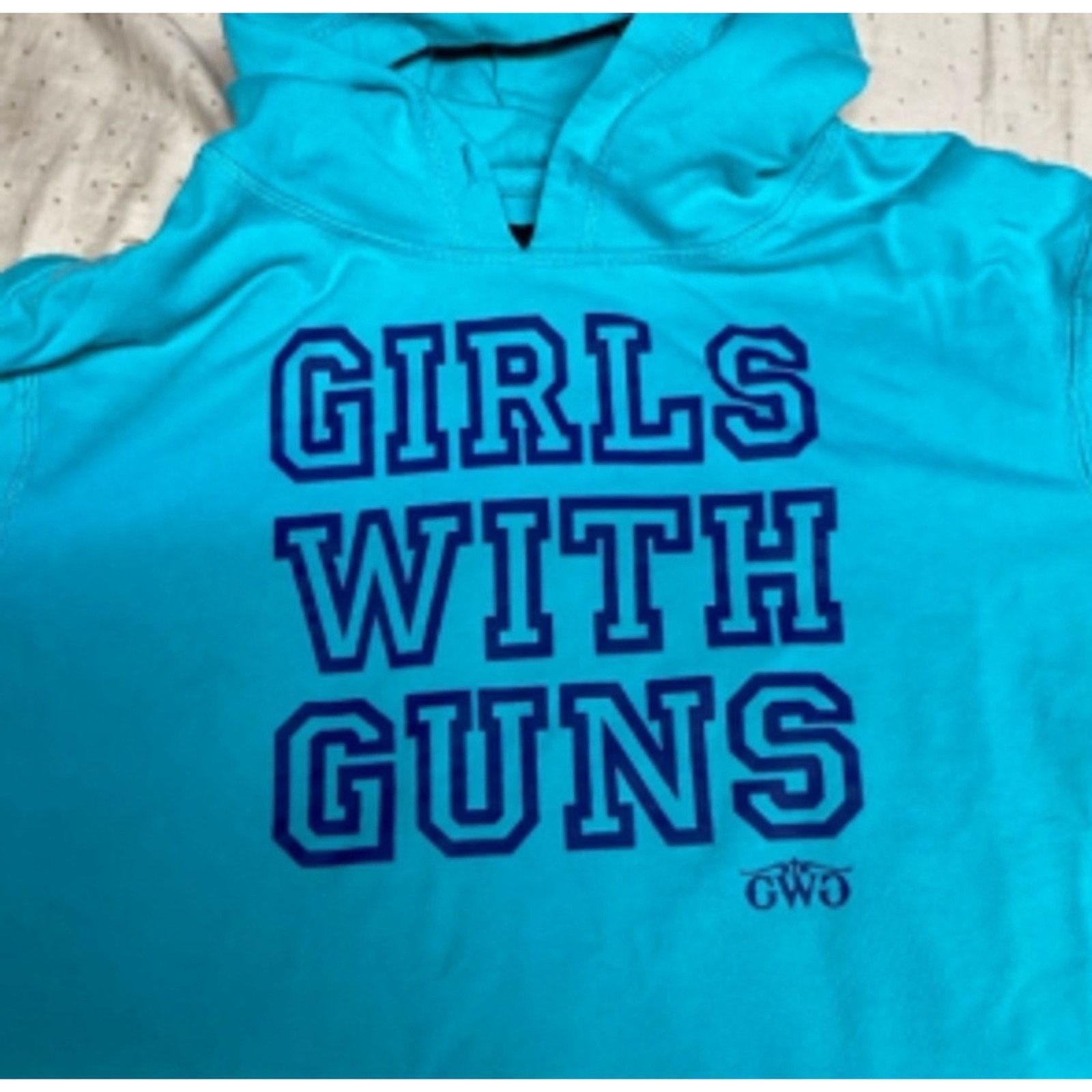 Other Outdoorsy Statement Hoodie Girls With Guns Blue Pullover XL Size XL / US 12-14 / IT 48-50 - 3 Thumbnail