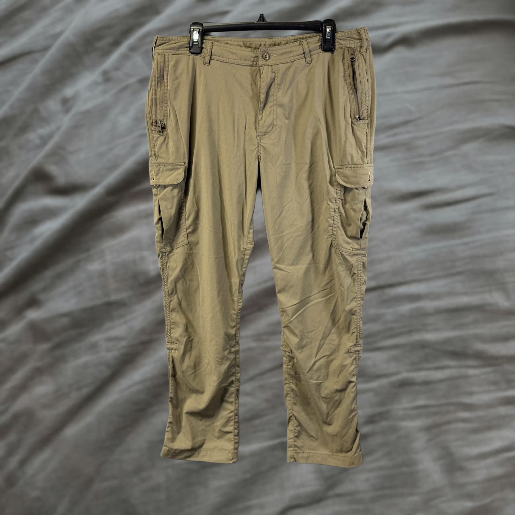 Vintage Clothing Arts P^Cubed Pick-Pocket Proof Travel Cargo Pants Womens 12 Khaki Beige Nylon Spandex Zip Fly Pocket Pants Travel Mens? Size 34" / US 12 / IT 48 - 1 Thumbnail