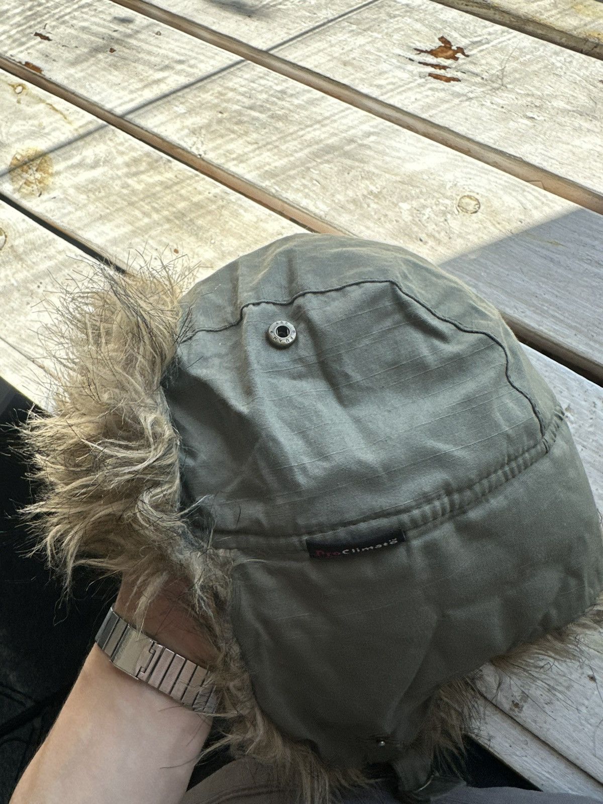 Japanese Brand 🚨Vintage Y2K Fuzzy Fur Ushanka Hat GREEN RARE Size ONE SIZE - 4 Thumbnail