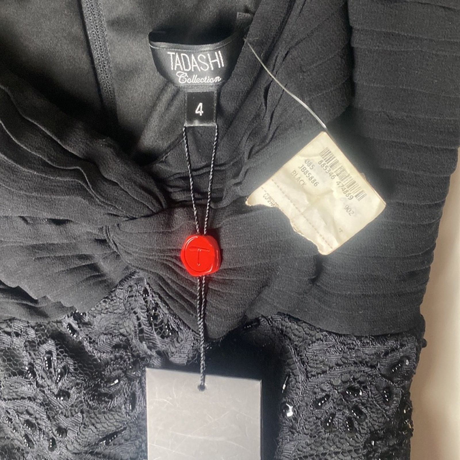 Other Tadashi Collection Mesh Long Sleeve Beaded Blouse Black S. 4 Size S / US 4 / IT 40 - 4 Thumbnail