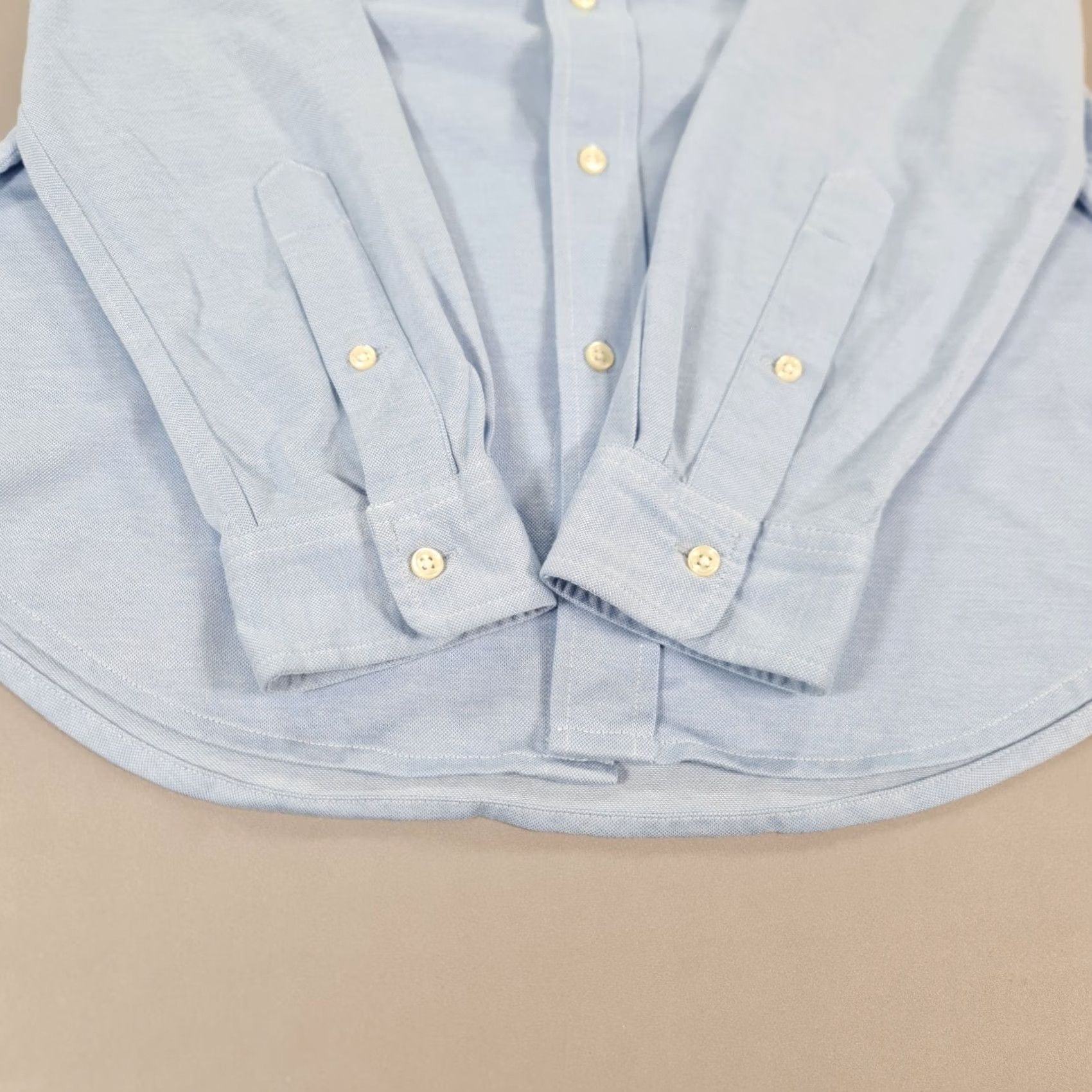 Polo Ralph Lauren Polo Ralph Lauren Mens Shirt Blue Medium Slim Fit Knit Dress Shirt Button Up Size 40R - 5 Thumbnail