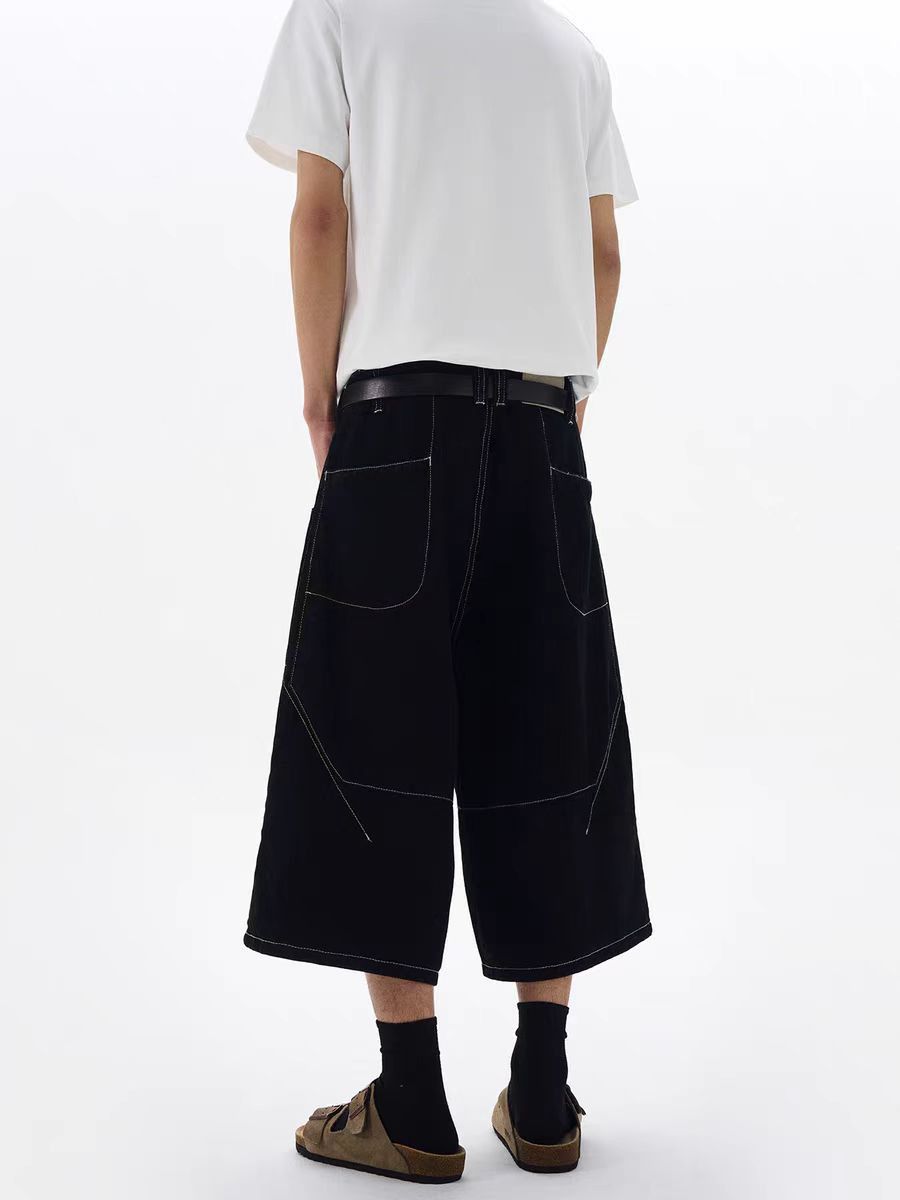 Japanese Brand Vintage brightline black baggy straight leg 7 pants Size US 30 / EU 46 - 6 Thumbnail