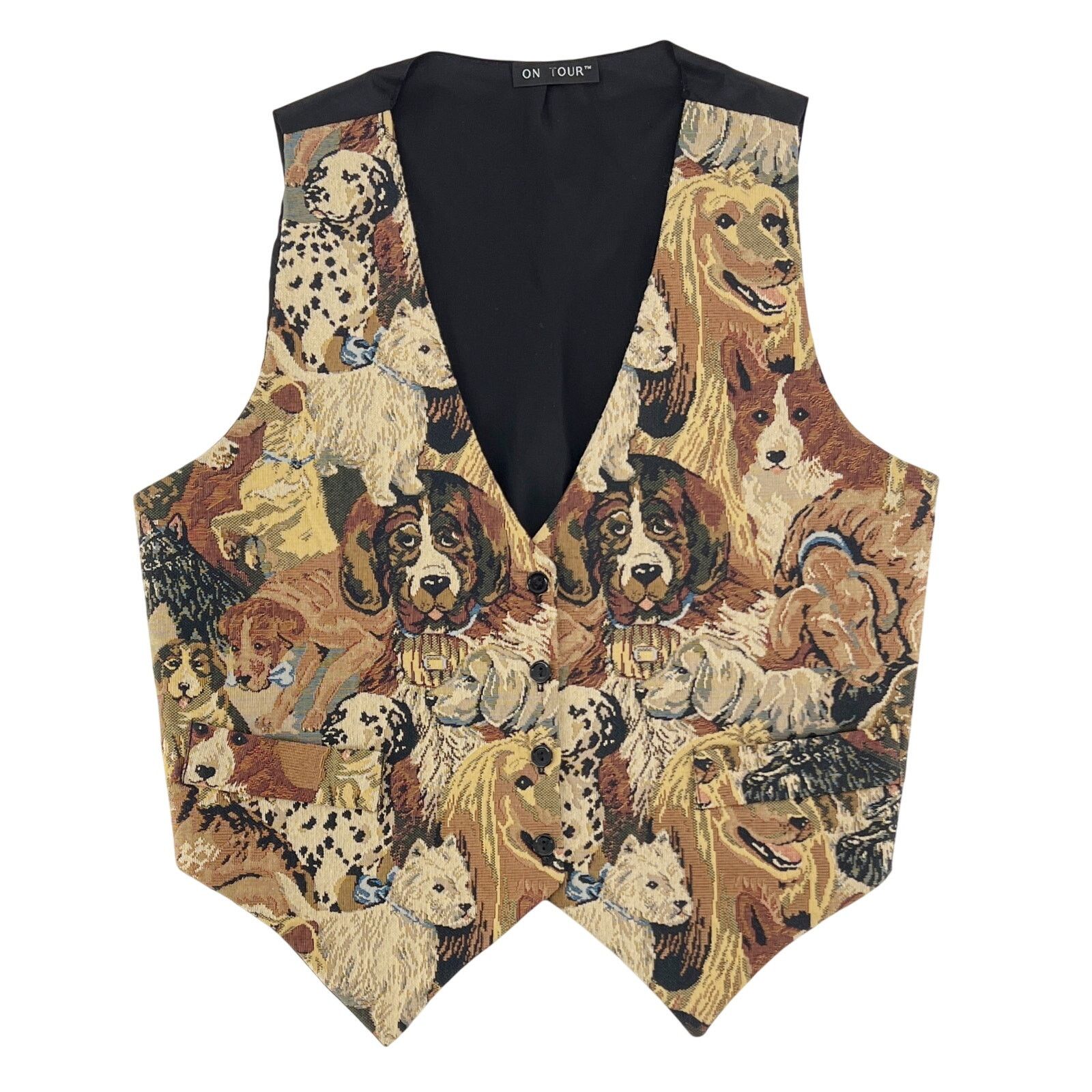 Vintage 90s tapestry dog puppy vest 1990s vintage Size M / US 6-8 / IT 42-44 - 1 Thumbnail