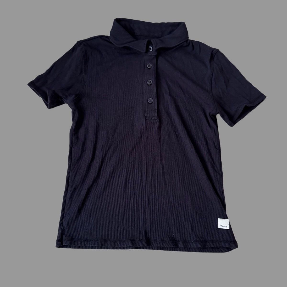 Vuori Vuori black ribbed short sleeve polo size S Size S / US 4 / IT 40 - 1 Thumbnail